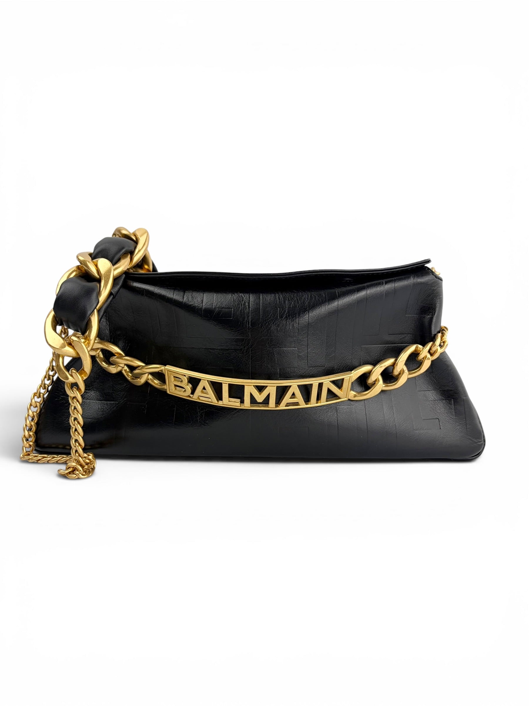balmain-black-leather-1945-soft-pouch-w--chain-0