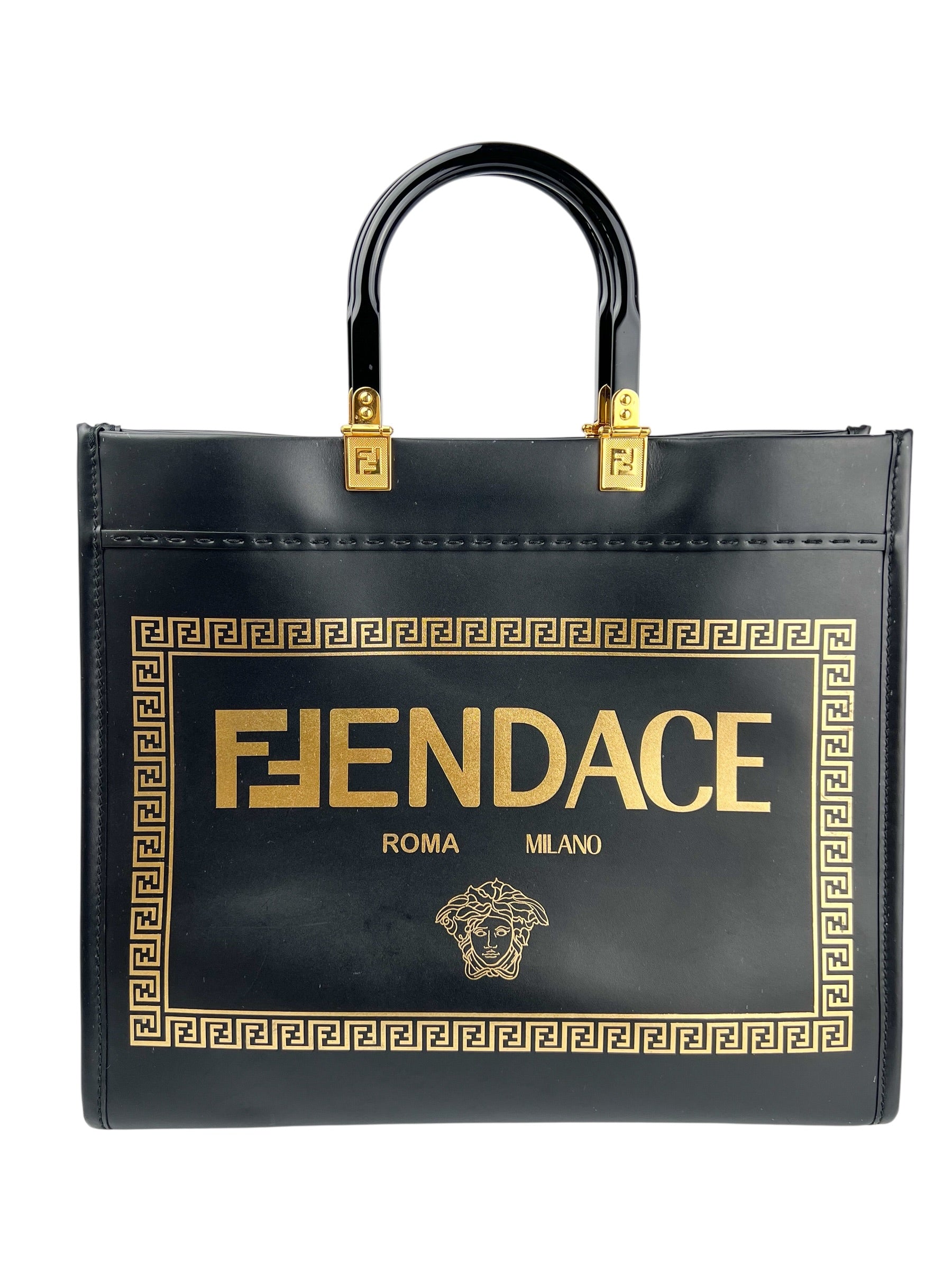 fendace-black-and-gold-leather-sunshine-tote-0