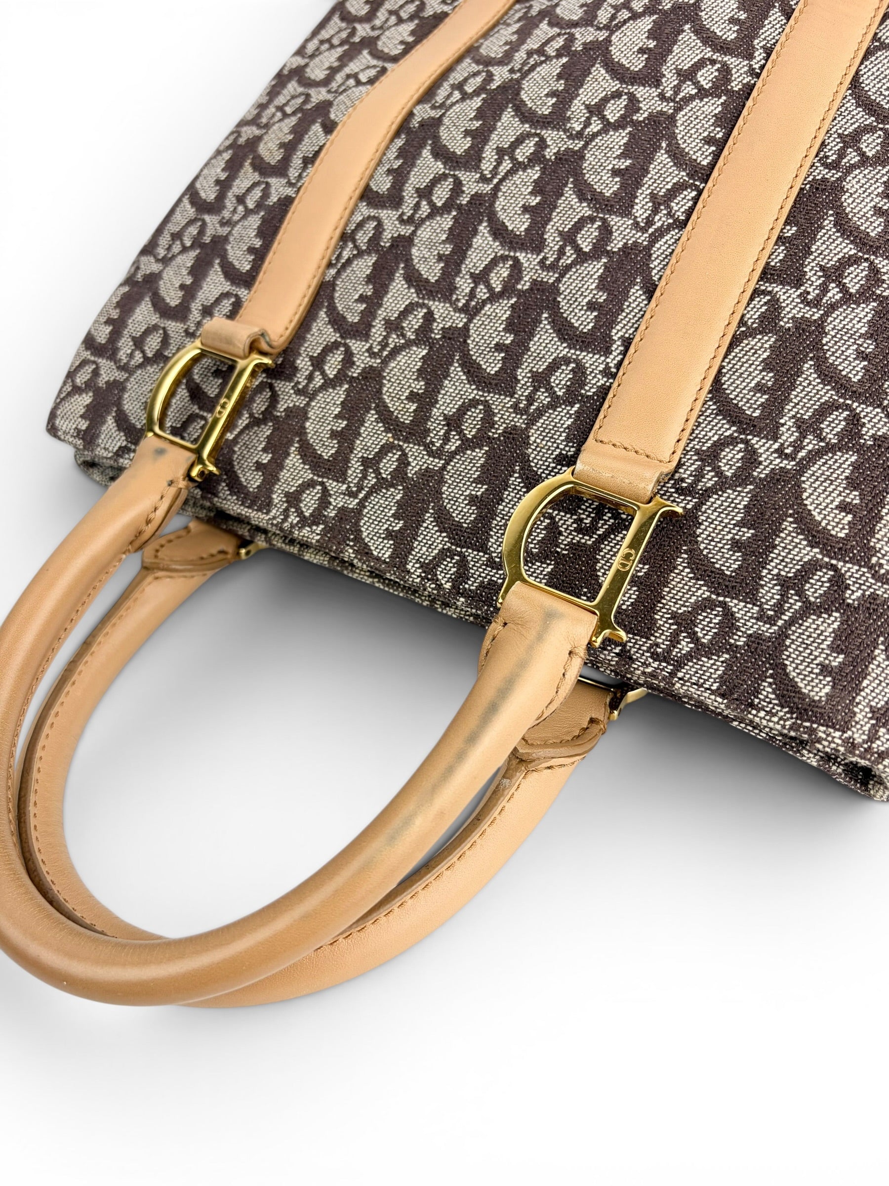 christian-dior-brown-canvas-trotter-top-handle-8