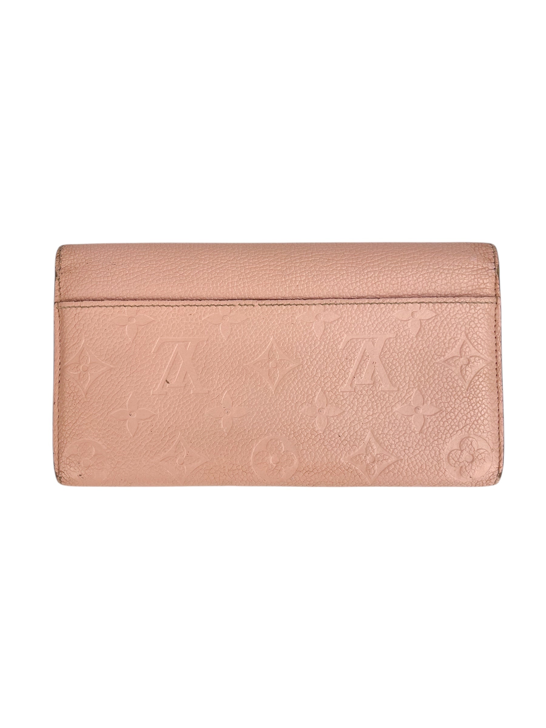 Louis Vuitton Pink Empreinte Sarah Wallet
