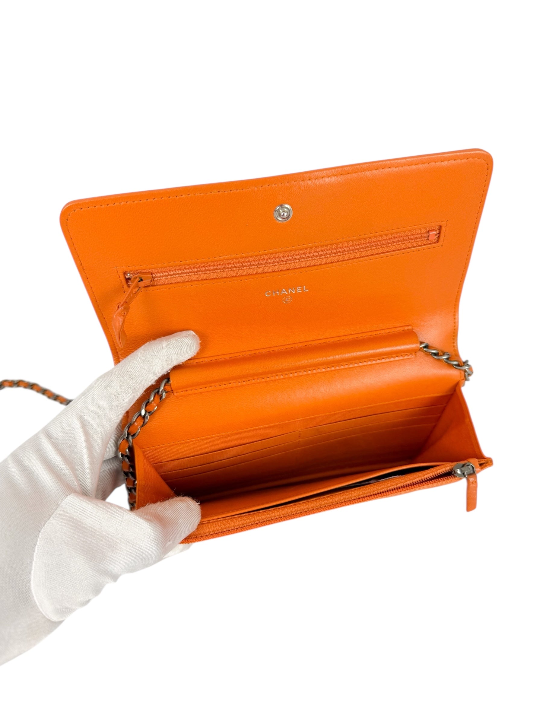 chanel-orange-lambskin-boy-woc-9