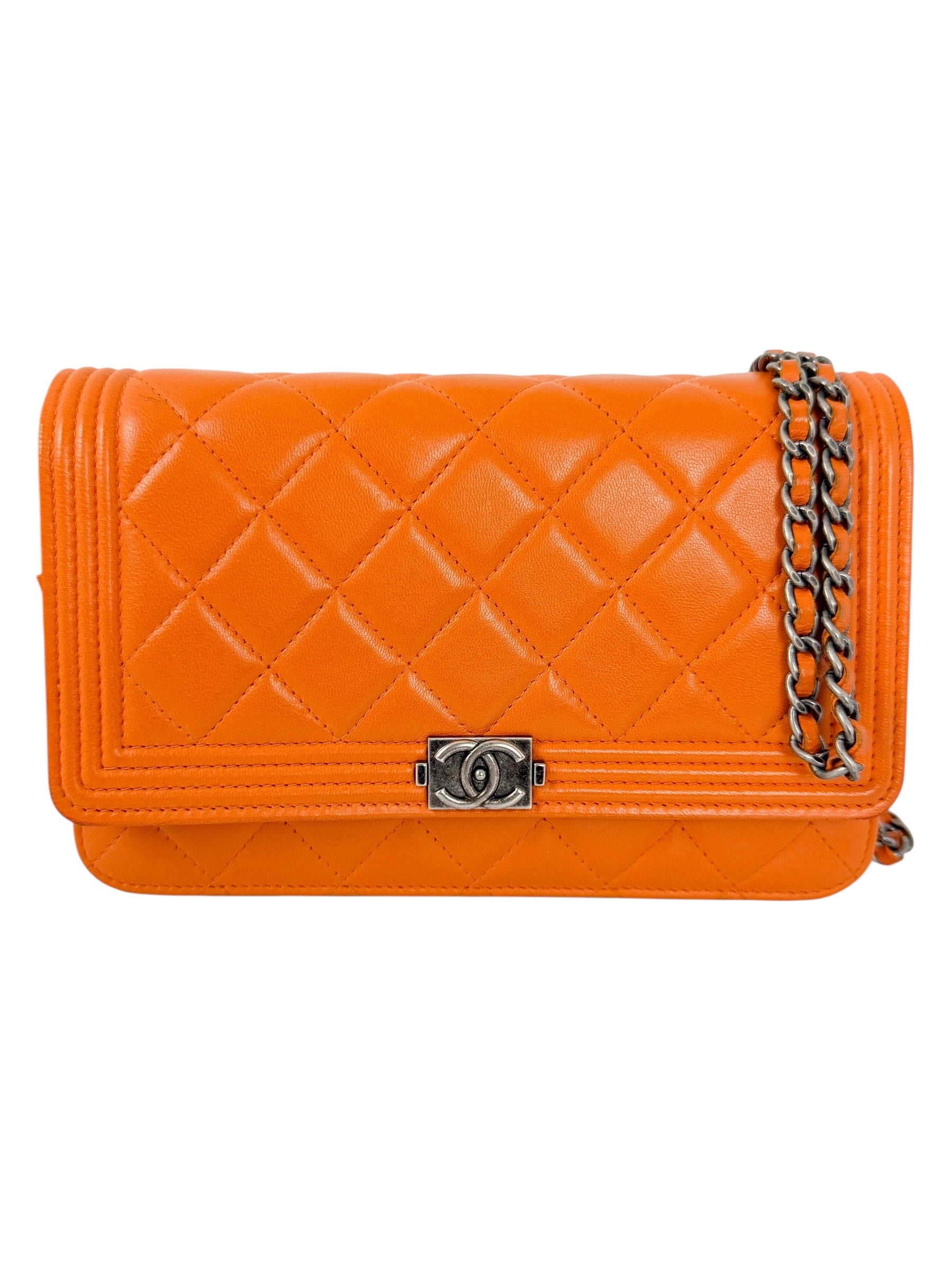chanel-orange-lambskin-boy-woc-0