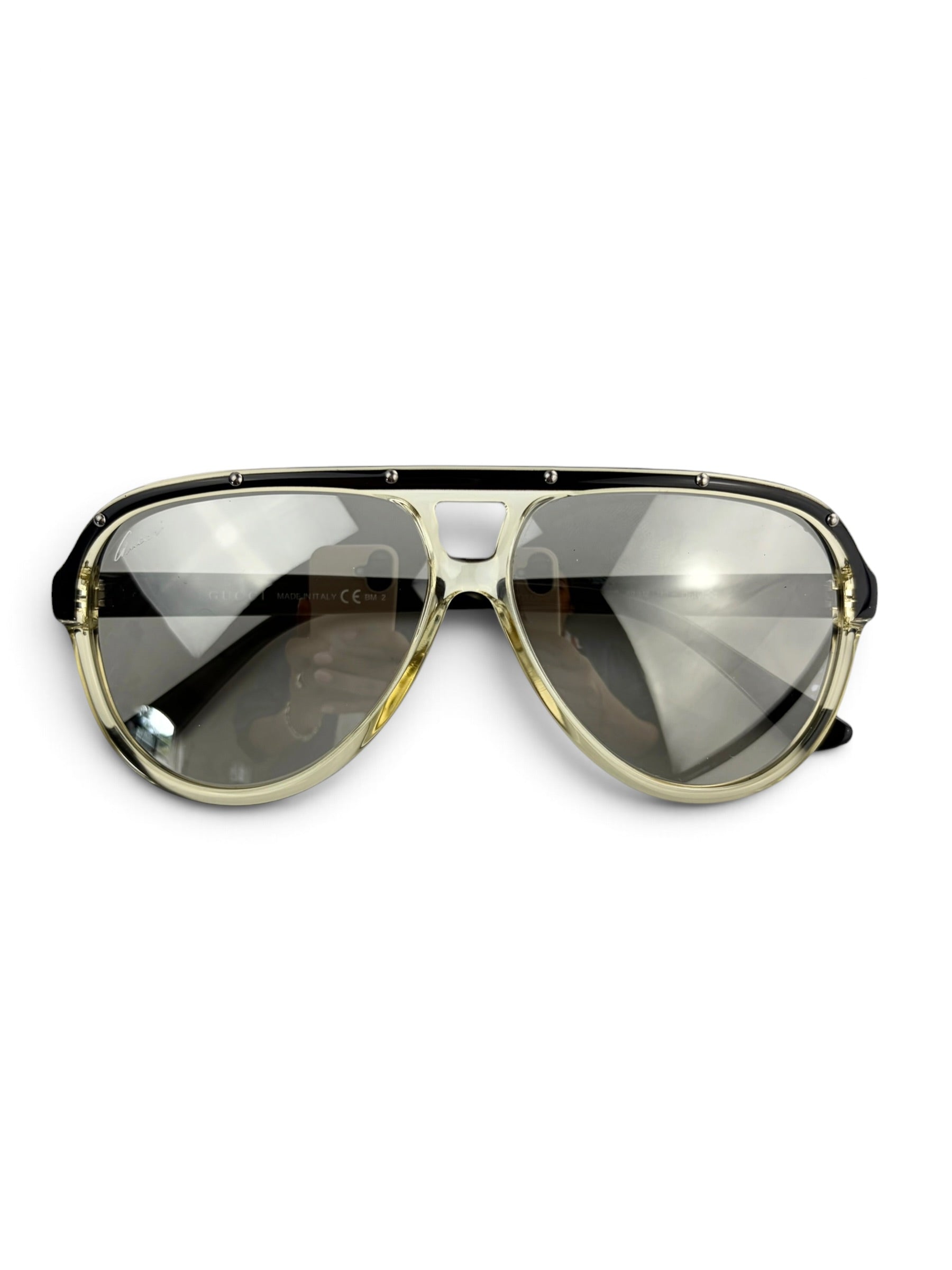 gucci-gold---black-acetate-aviator-sunglasses--0