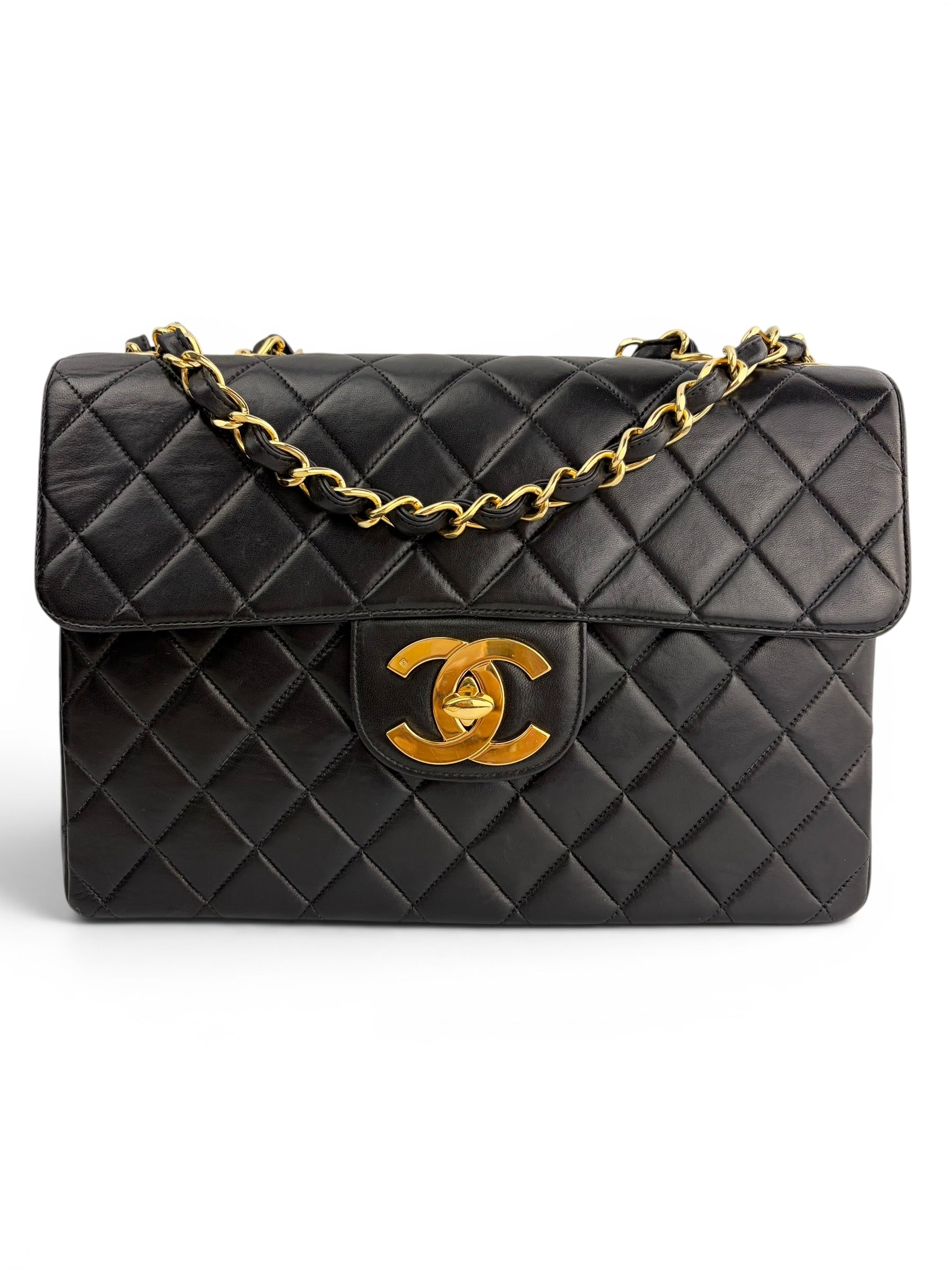 chanel-vintage-black-lambskin-maxi-0