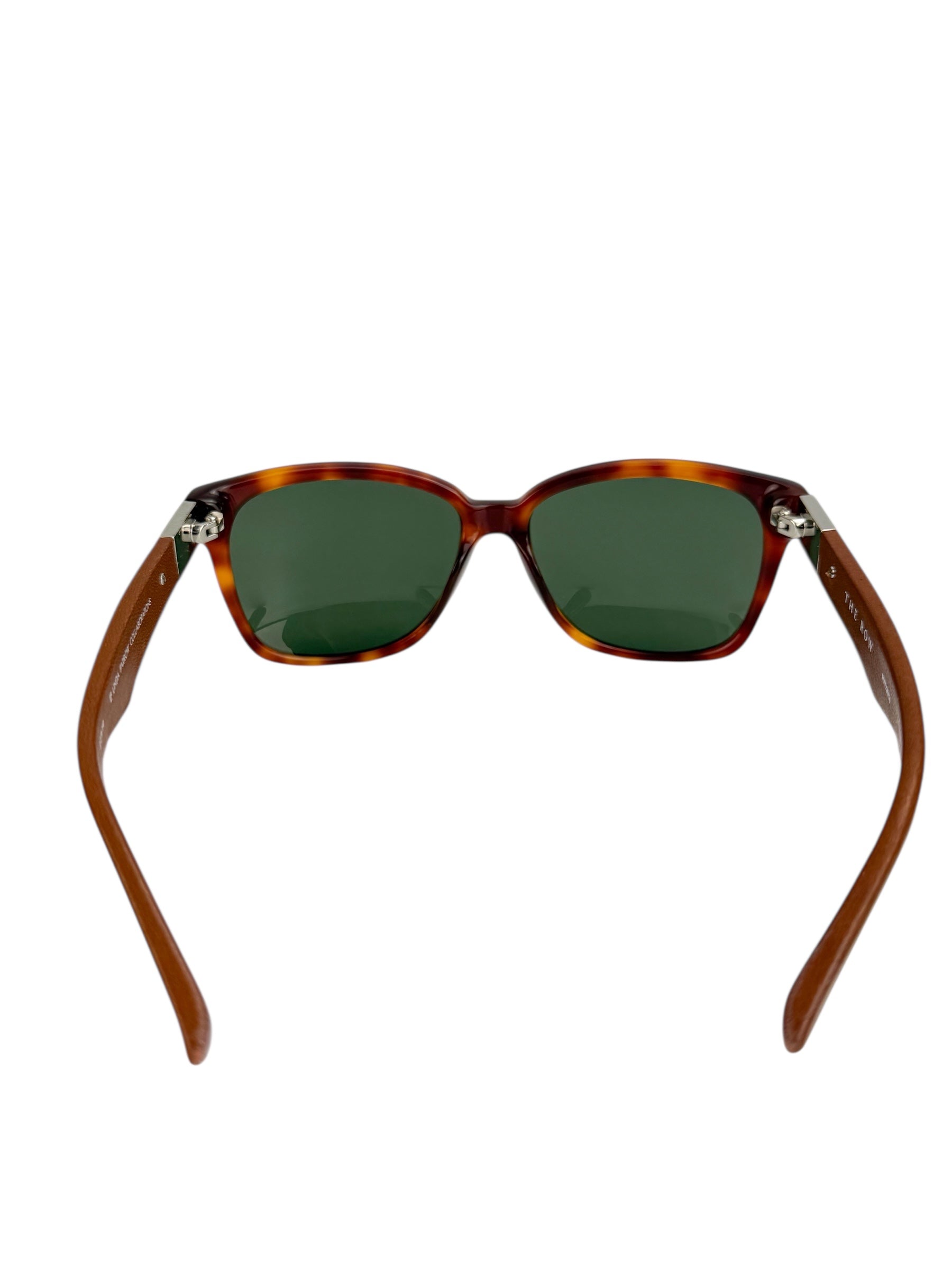 The Row Tortoise & Leather Sunglasses