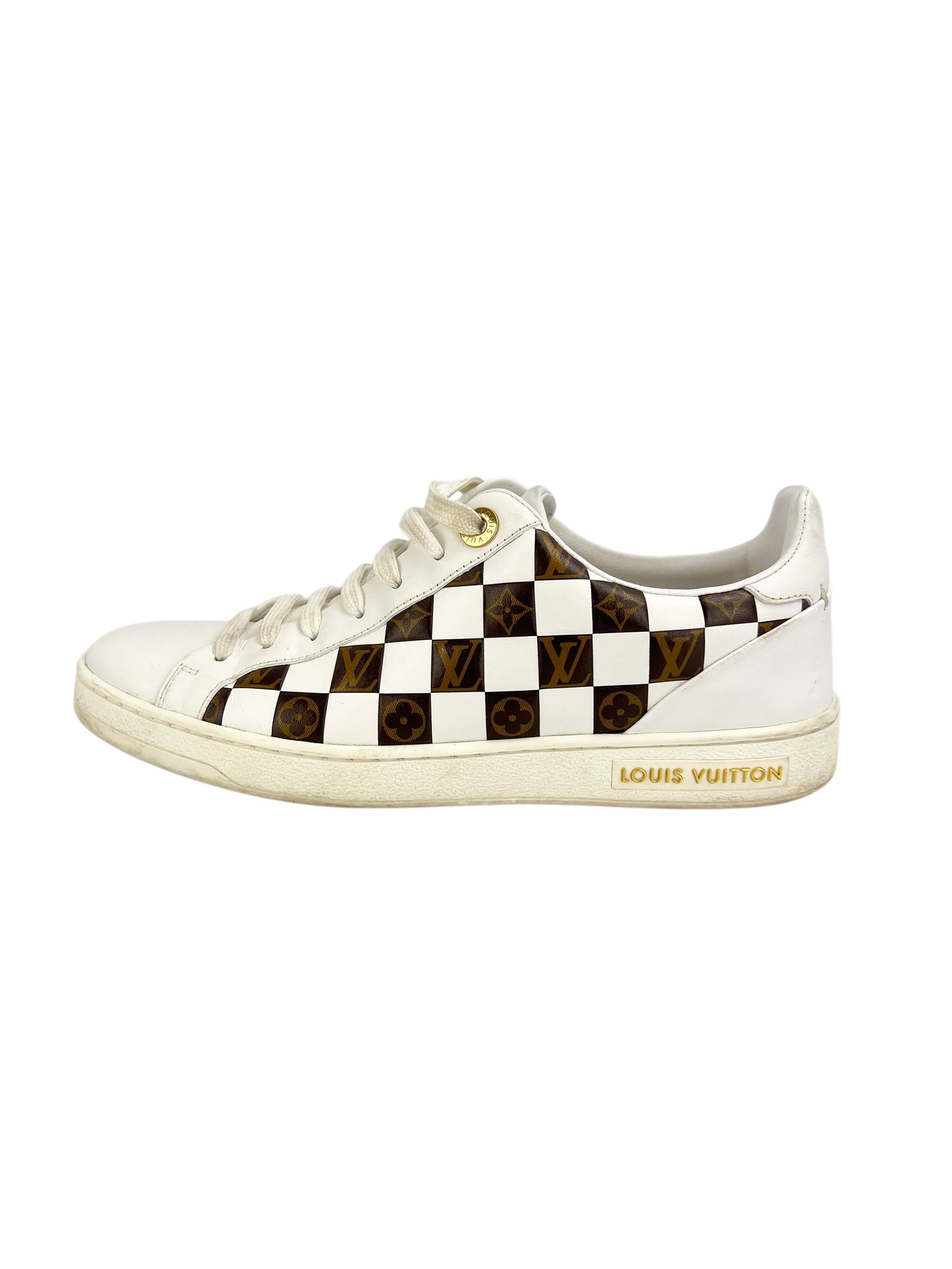 Louis Vuitton White Monogram Checkerboard Sneakers