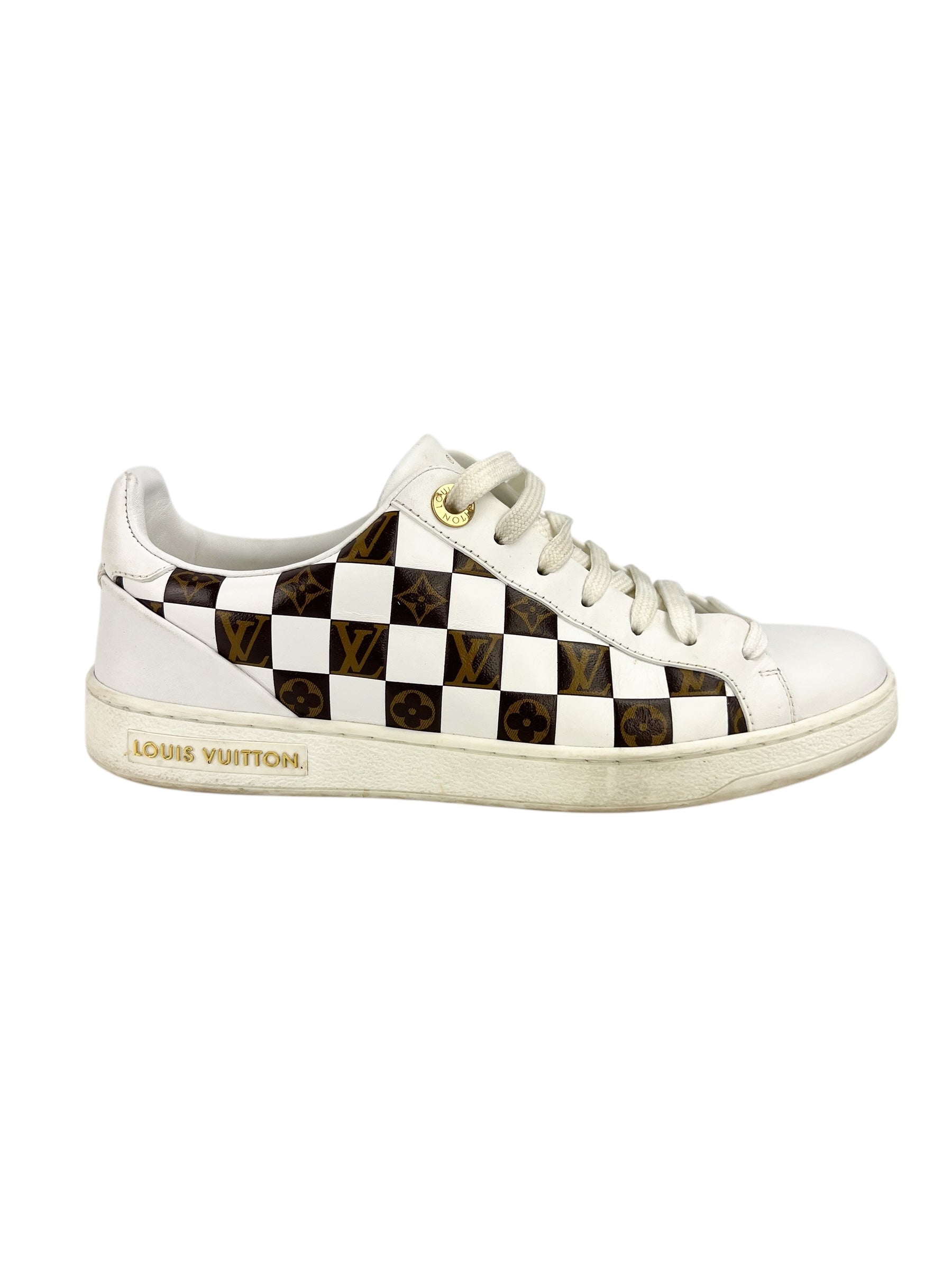 Louis Vuitton White Monogram Checkerboard Sneakers