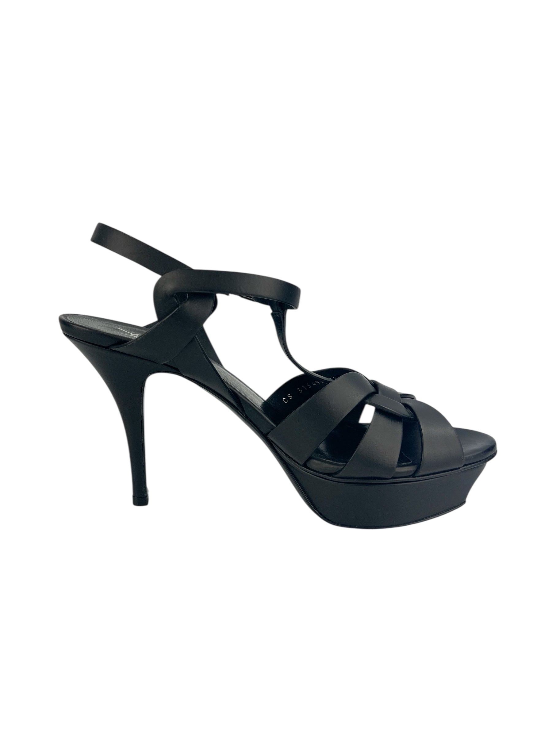 Saint Laurent Black Leather Tribute 75 Platforms