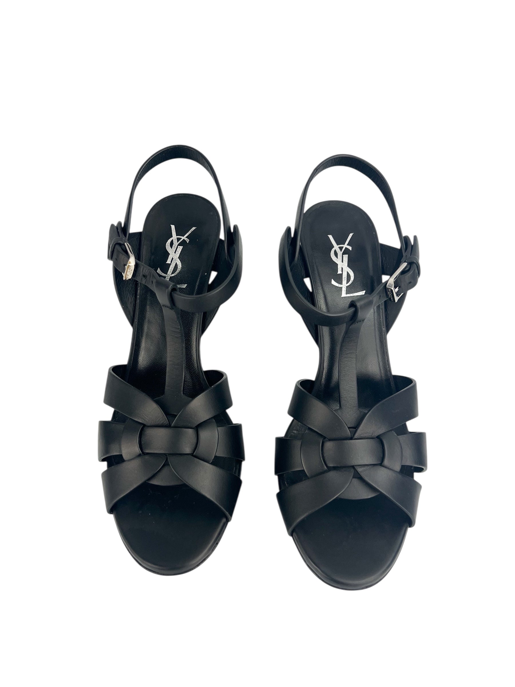 Saint Laurent Black Leather Tribute 75 Platforms
