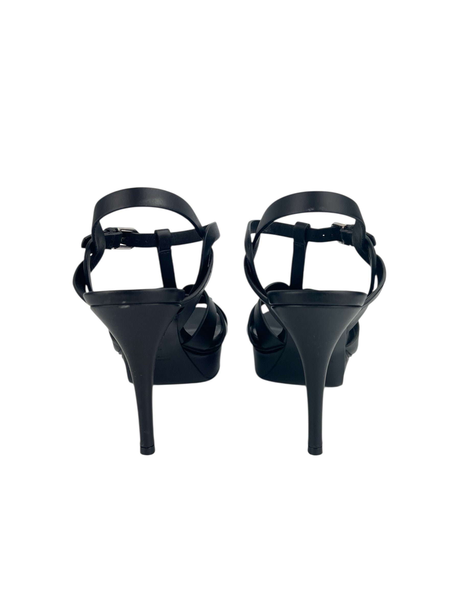 Saint Laurent Black Leather Tribute 75 Platforms