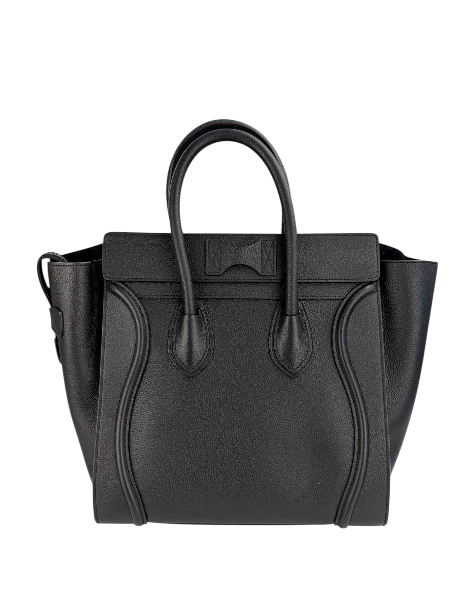 Celine Black Leather Mini Luggage Tote