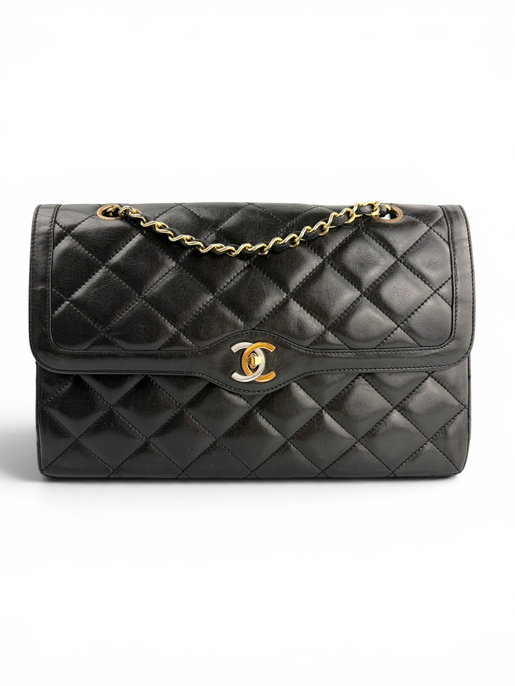 chanel-vintage-black-paris-double-flap-0