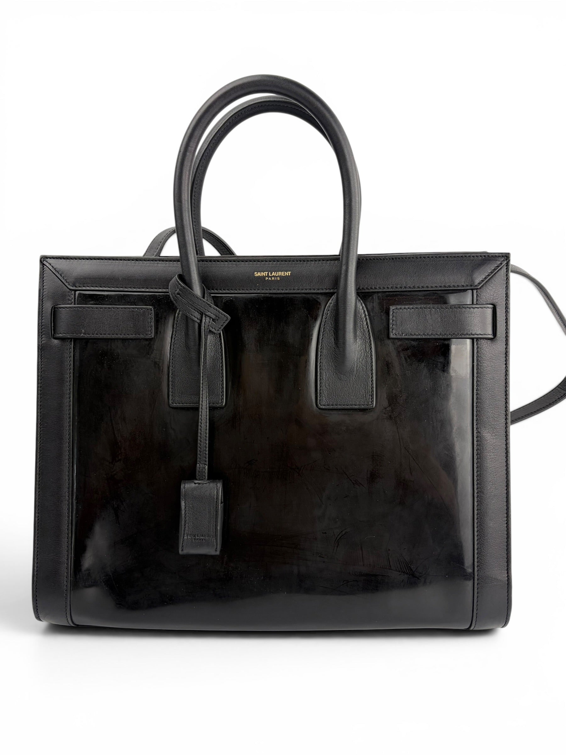 saint-laurent-small-black-leather---patent-sac-de-jour-0