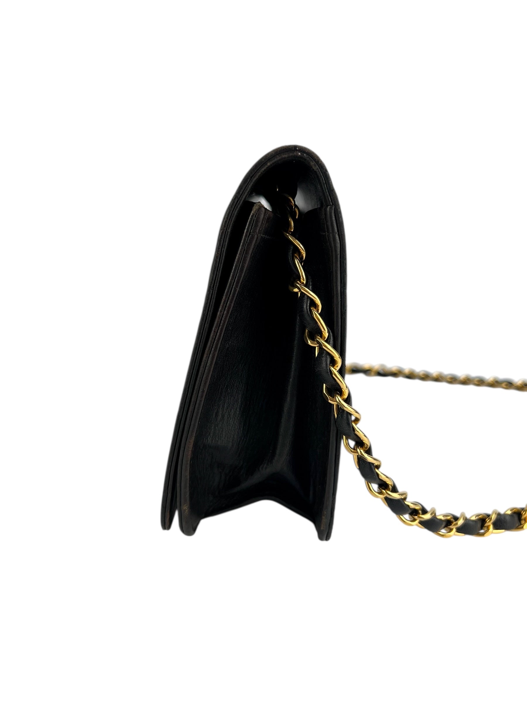 Chanel Black Lambskin Vintage Full Flap