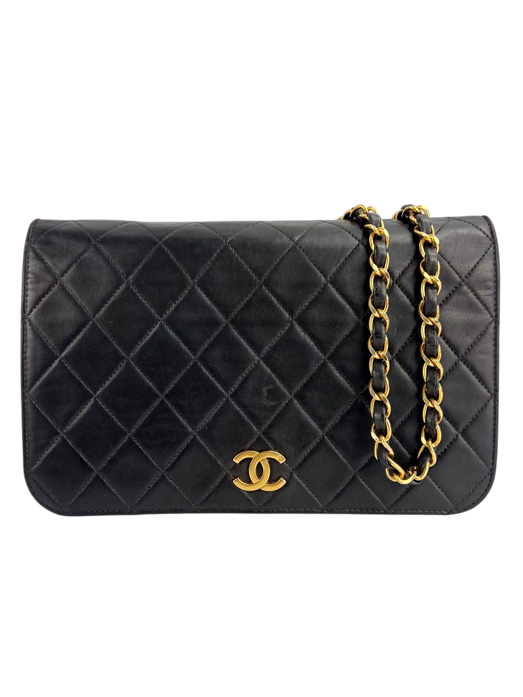 Chanel Black Lambskin Vintage Full Flap