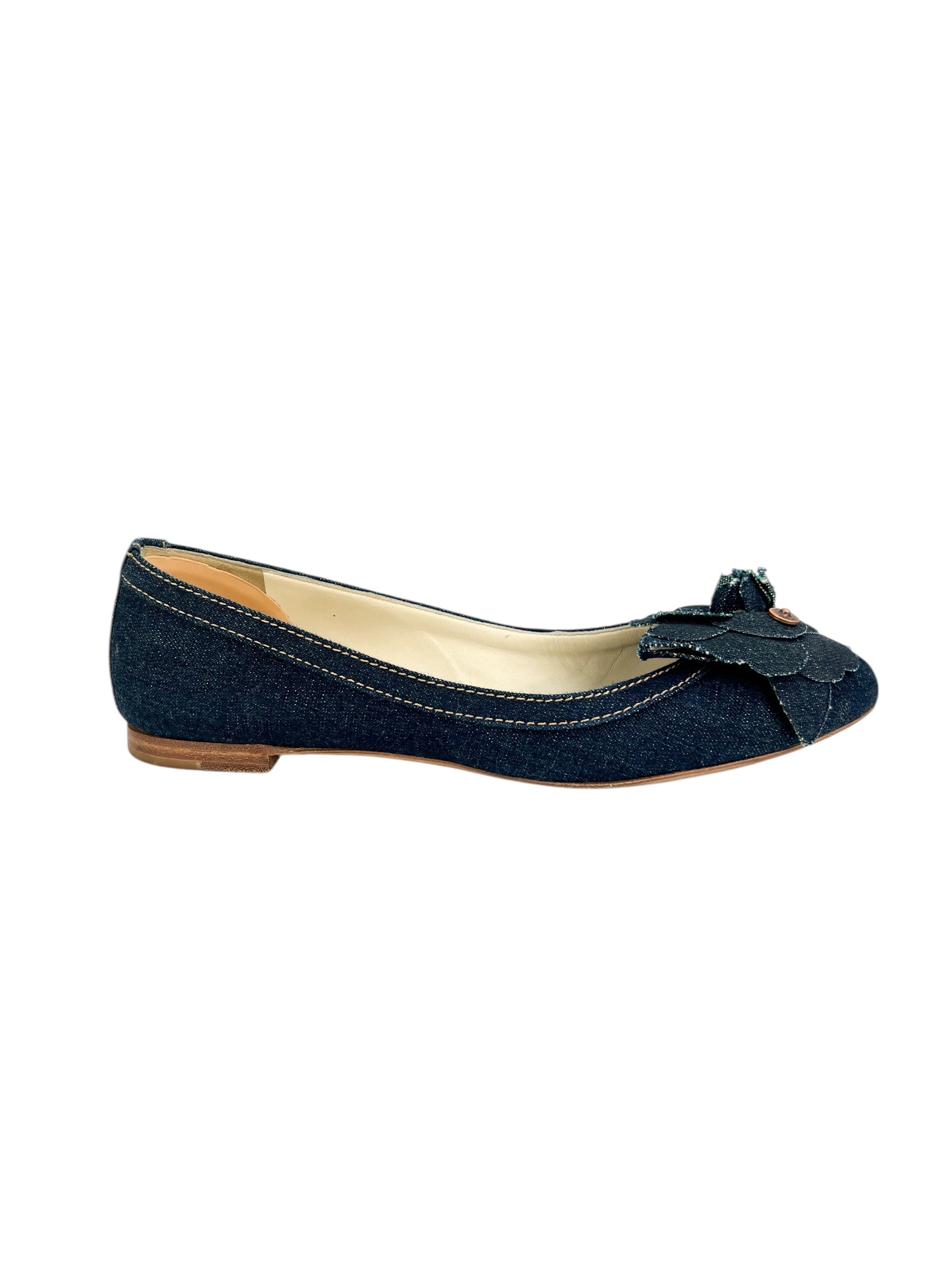 Chanel Denim Ballerina Flats Size 39.5