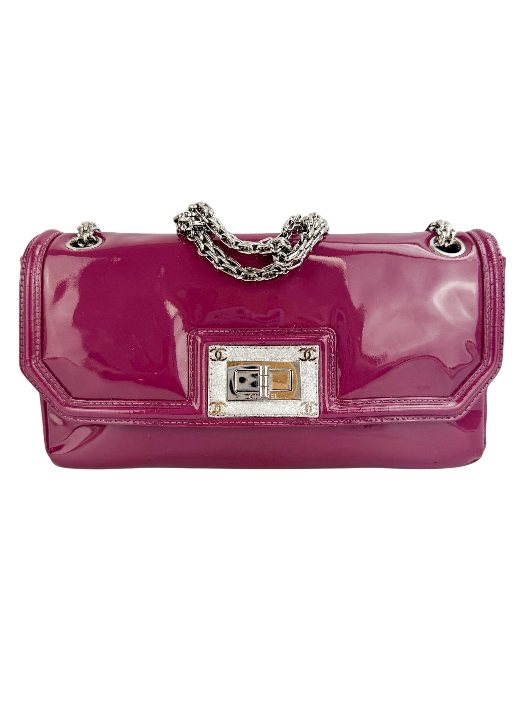Chanel Purple Patent Leather Mademoiselle Flap Bag