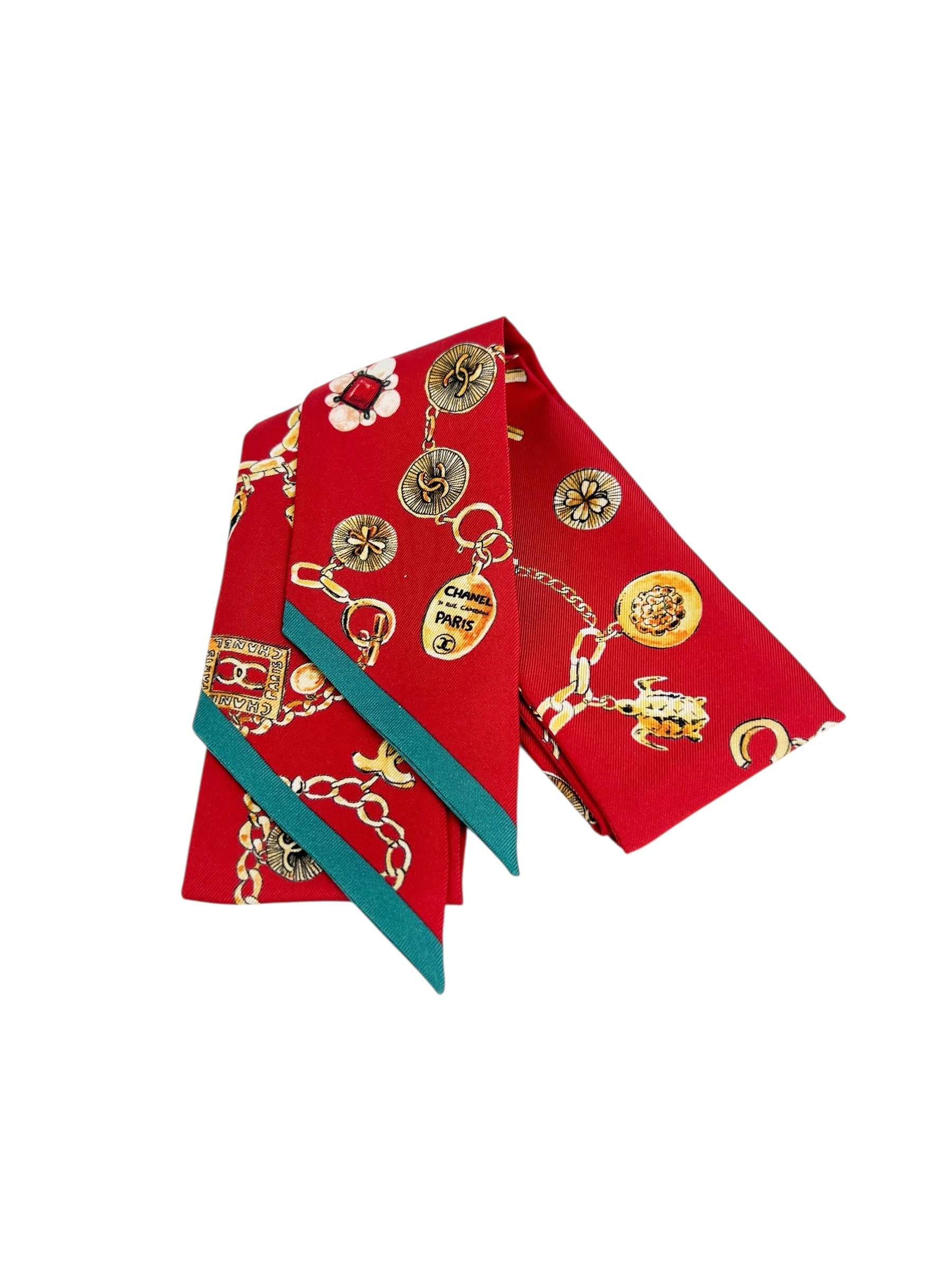 Chanel Silk Scarf & Twilly Set