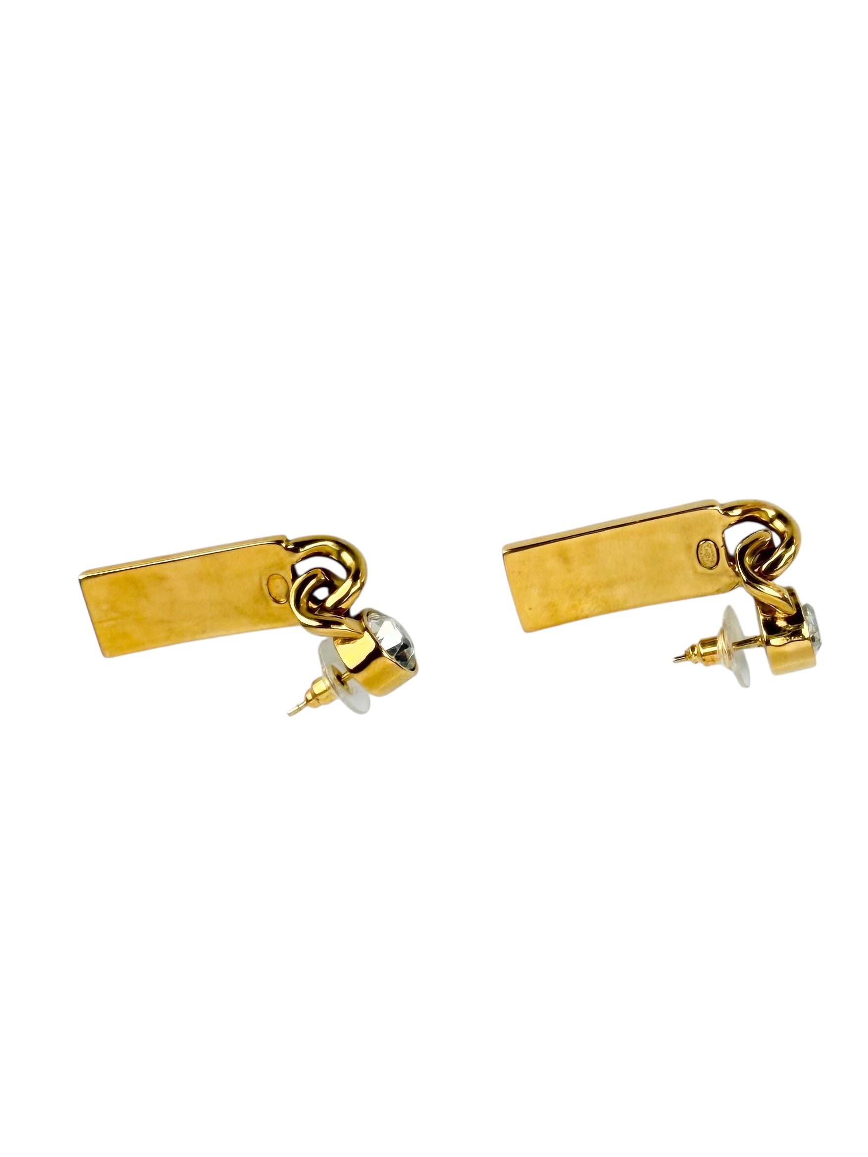 chanel-gold-tone-metal-and-crystal-tag-drop-earrings---6
