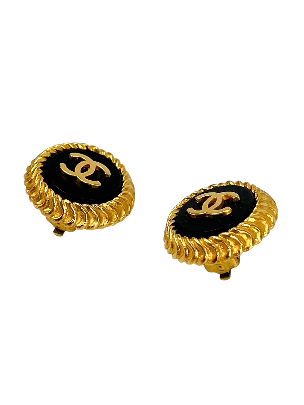 chanel-black-and-gold-button-clip-on-s---1