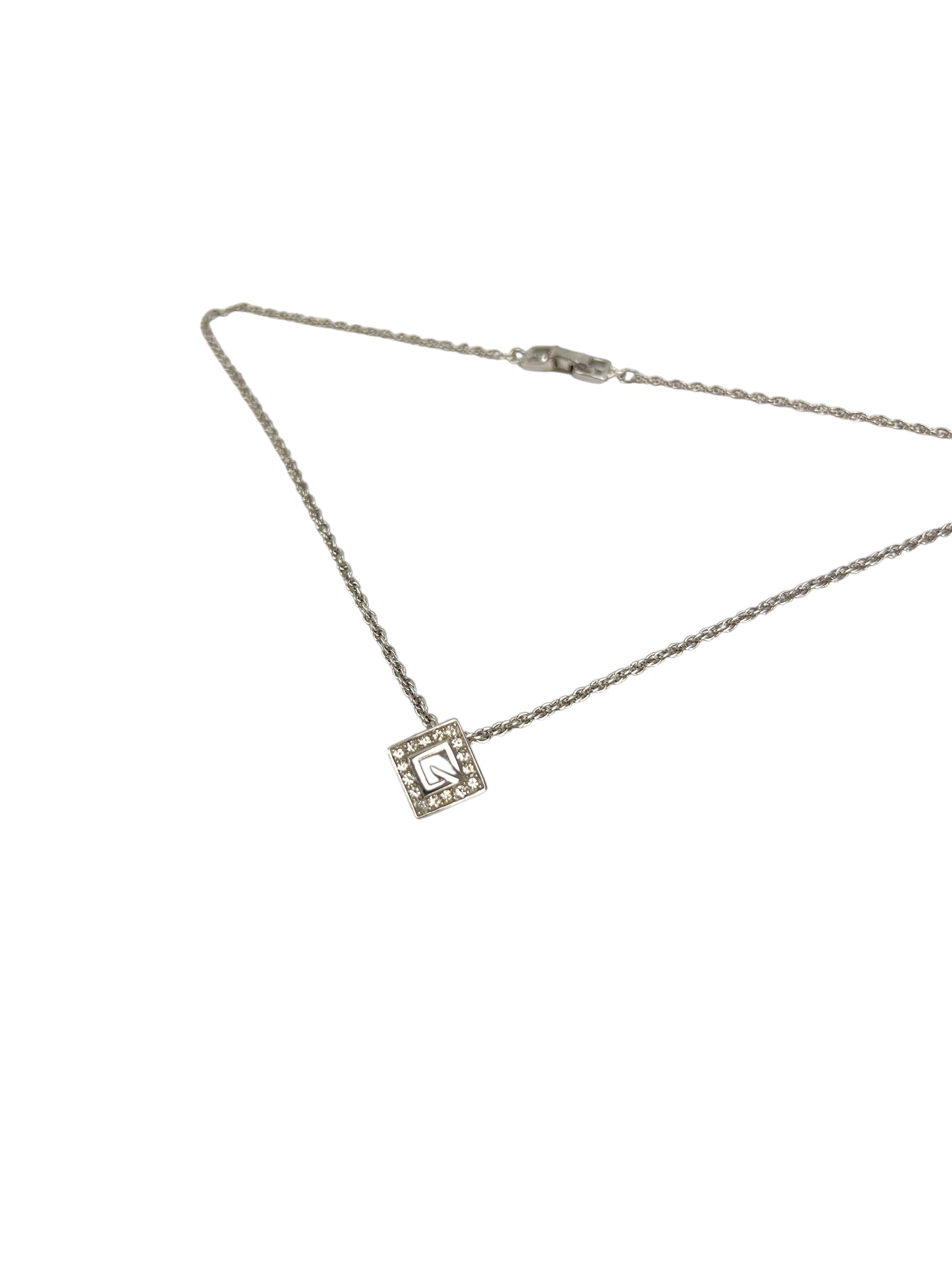 Givenchy Vintage Necklace & Iridescent Crystal Stud Earrings (SET)