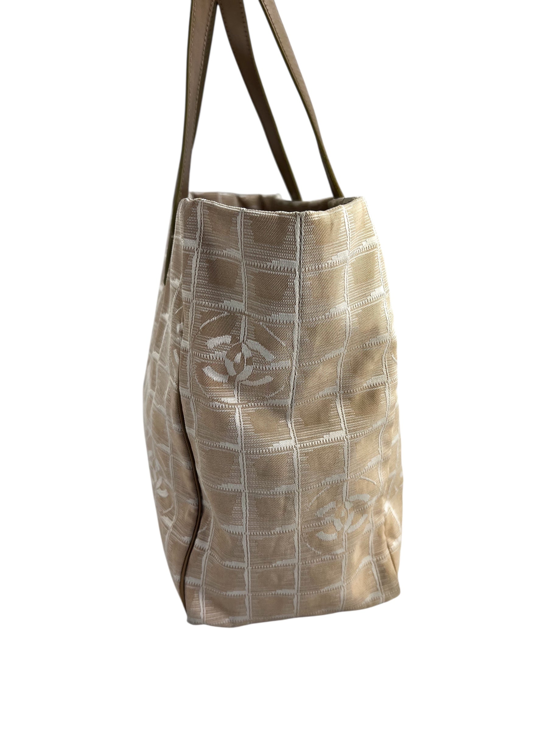 Chanel Beige Travel Ligne Tote Medium