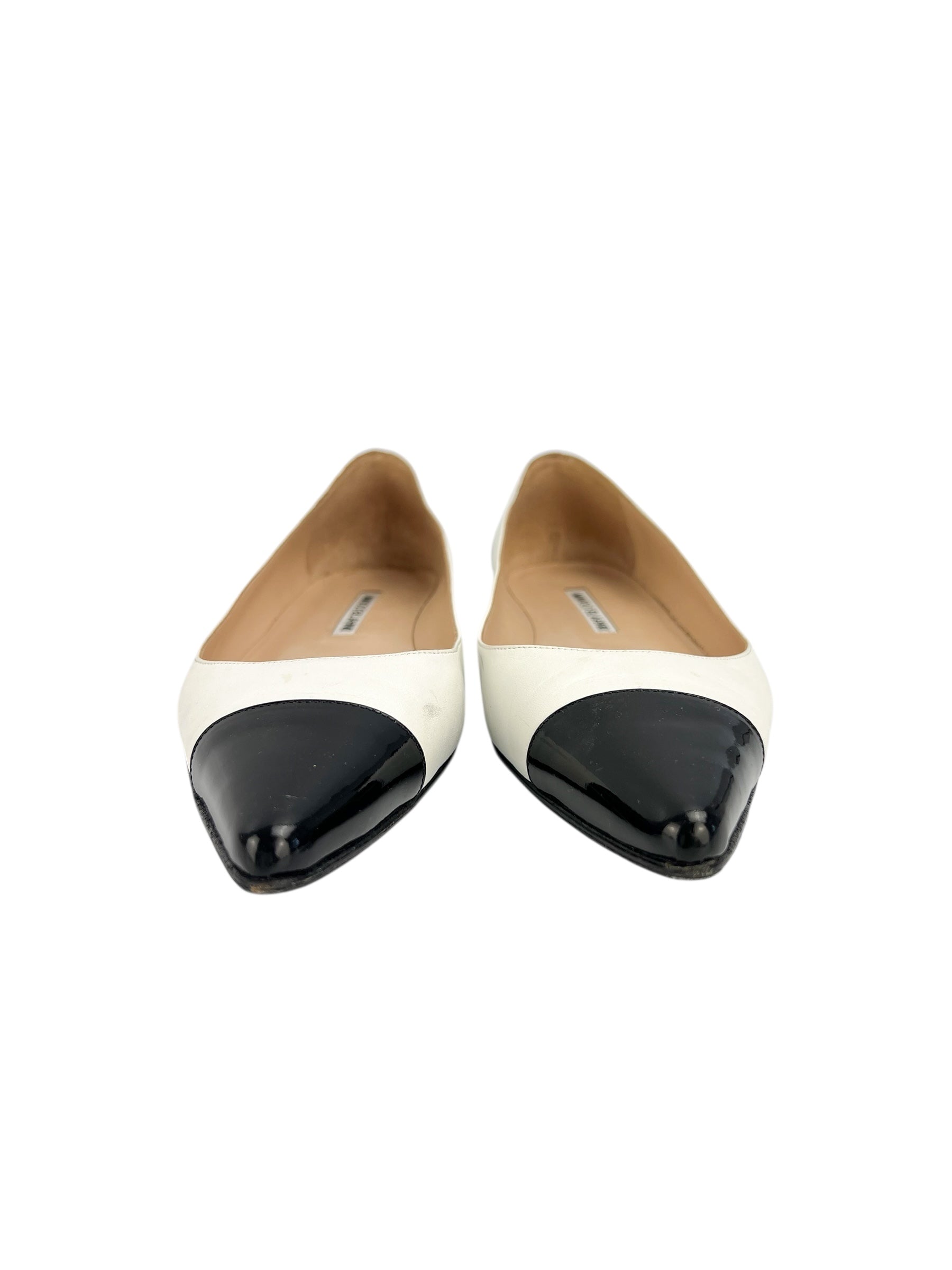 Manolo Blahnik Black & White Flats