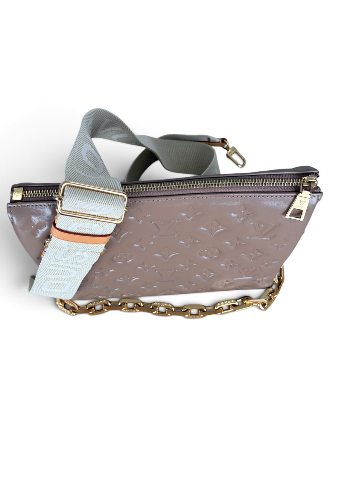 Louis Vuitton Taupe Embossed Monogram Coussin PM