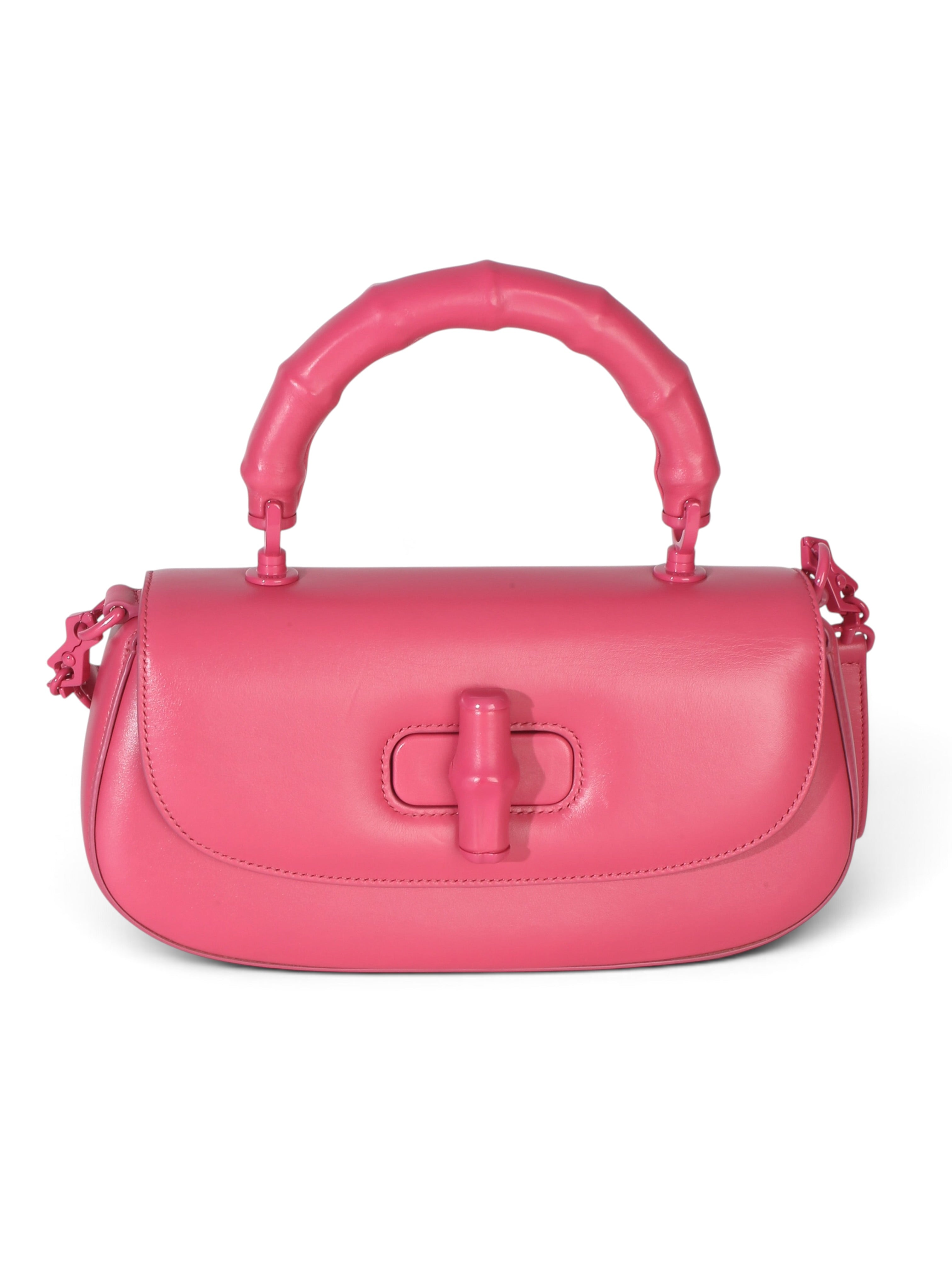 Gucci Pink Calfskin Medium Bamboo Diva Bag