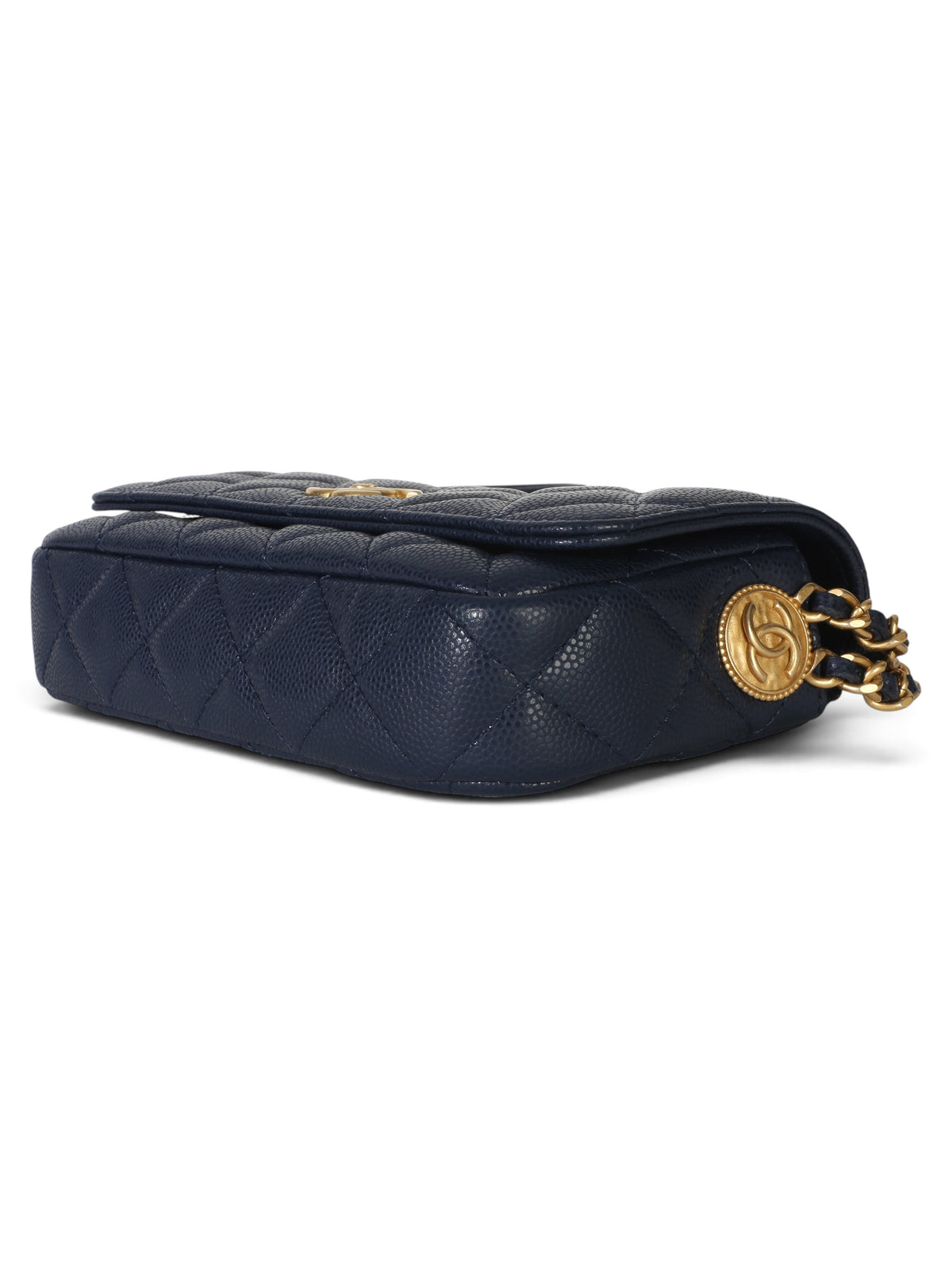 Chanel Navy Caviar Twist Your Buttons Phone Holder