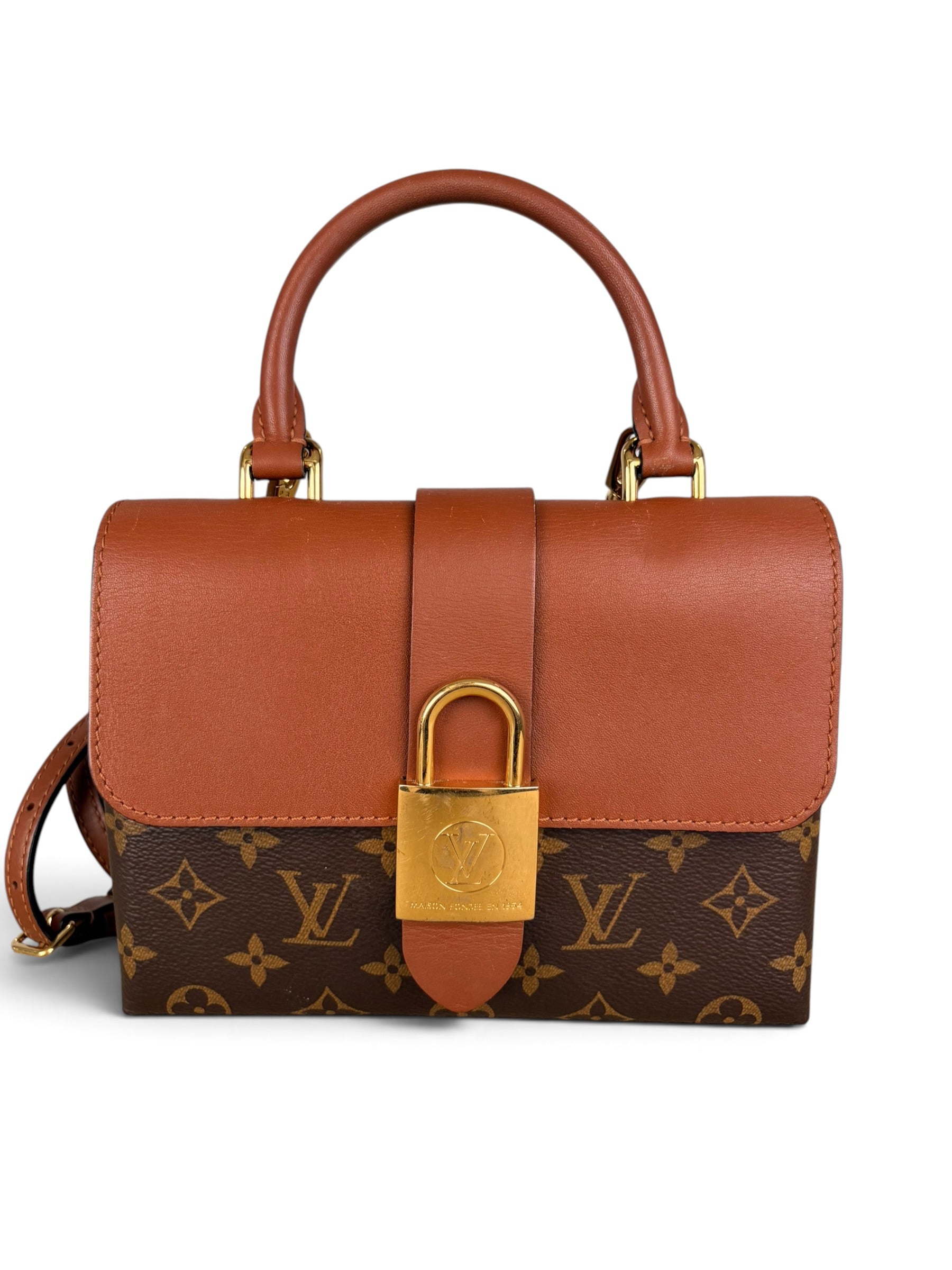 Louis Vuitton Cognac Leather Monogram Locky BB