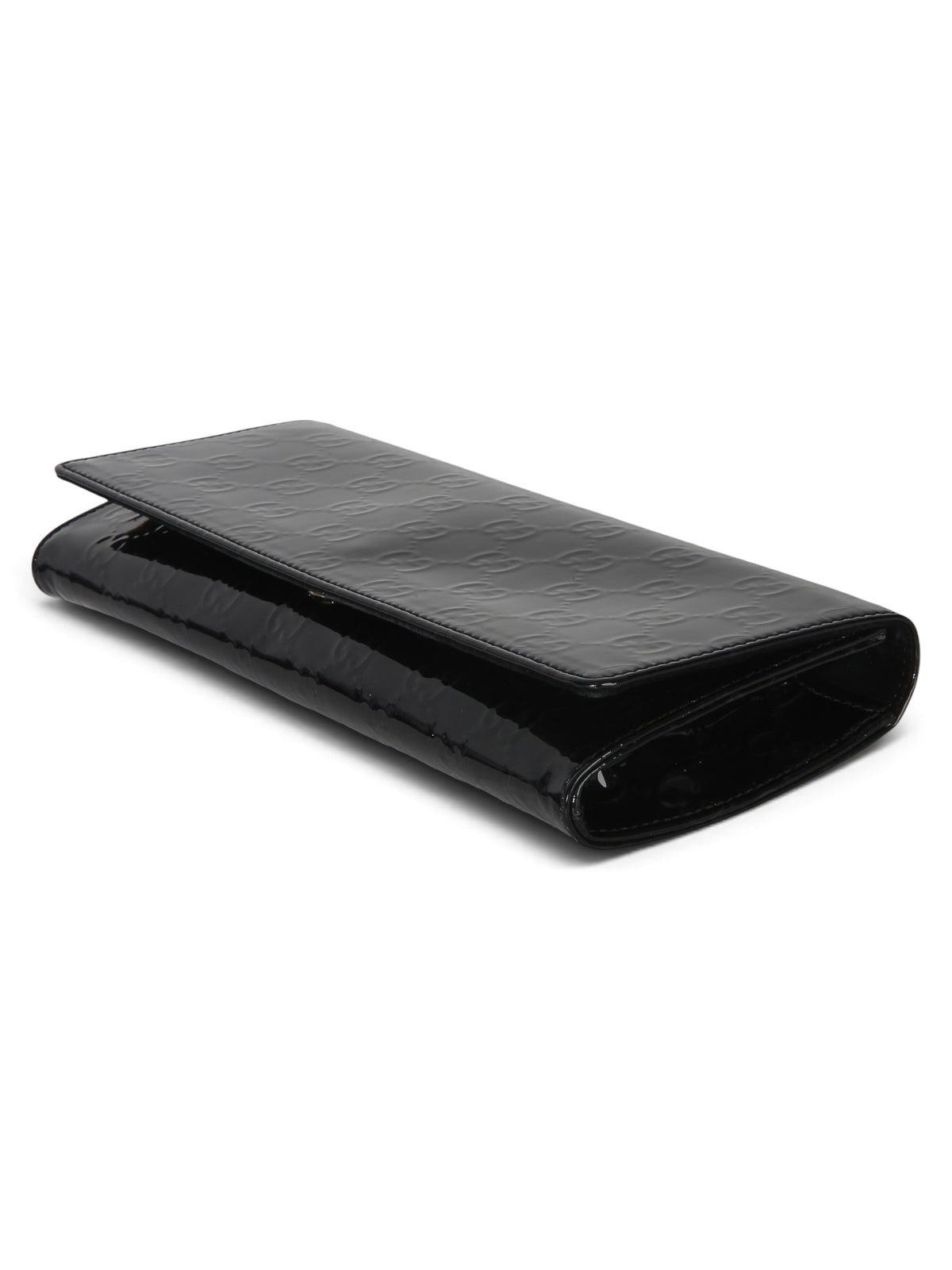 Gucci Black Microguccissima Patent Broadway Clutch