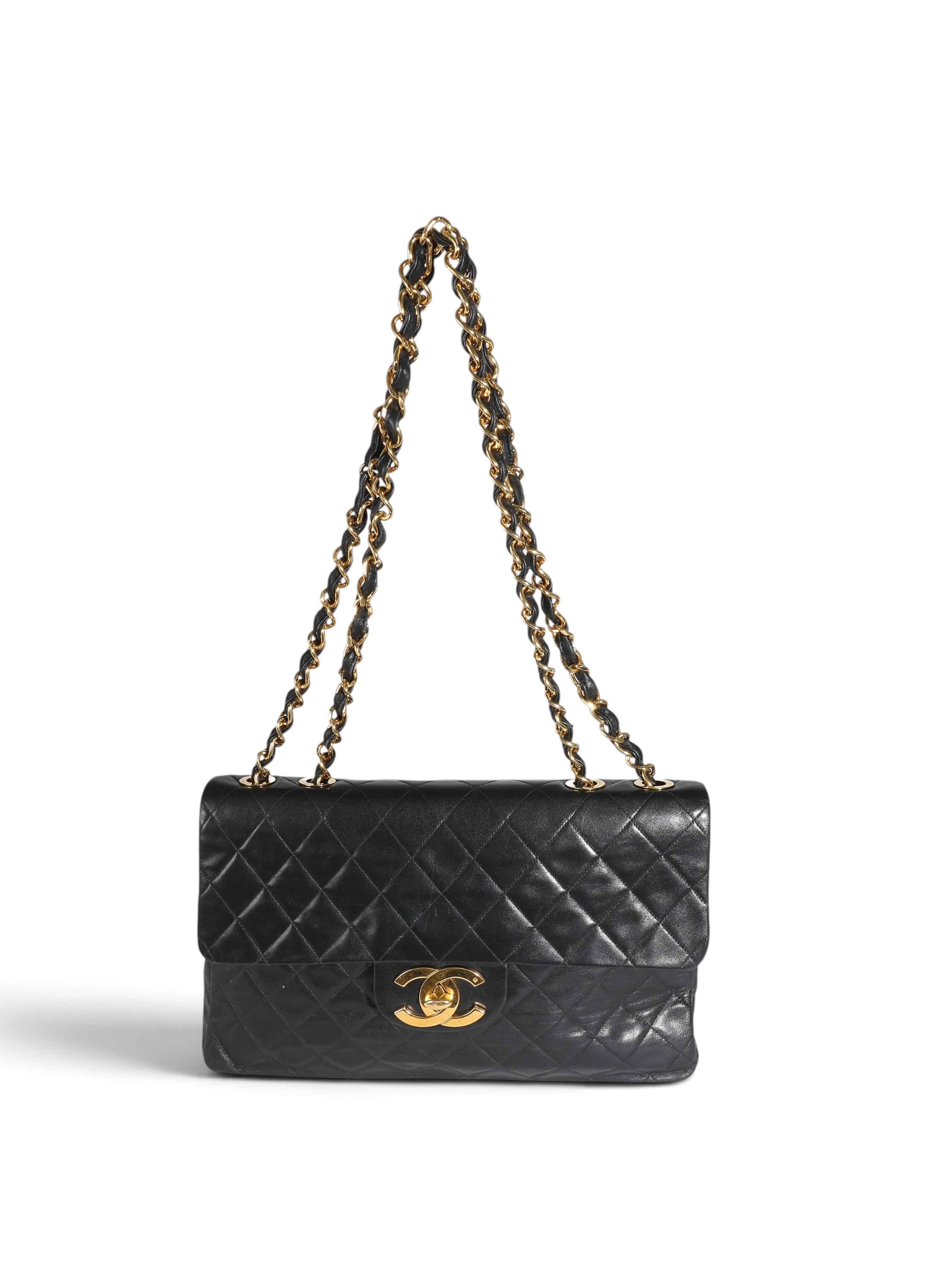 Chanel Vintage Black Lambskin Maxi XL Flap