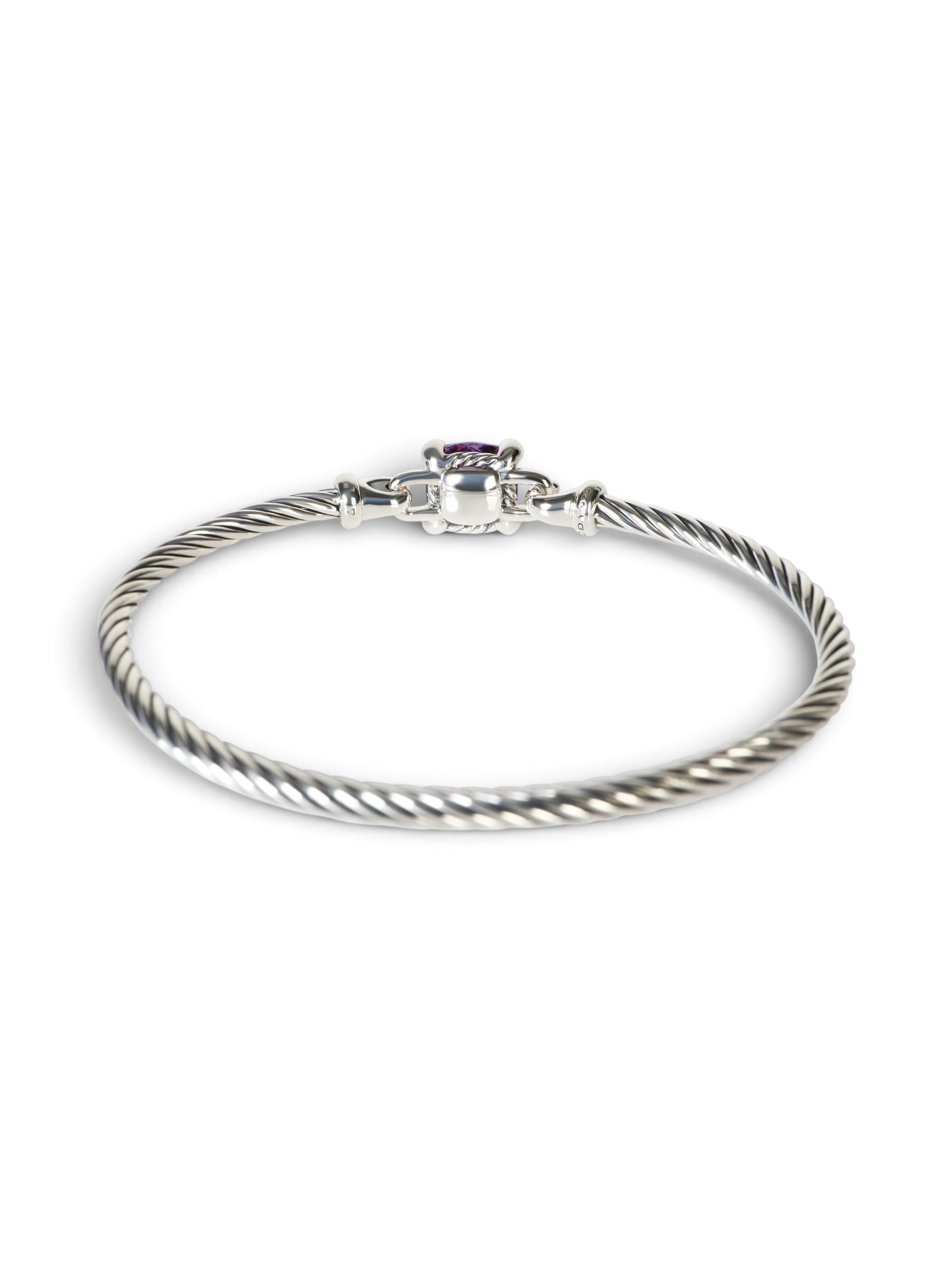 David Yurman Sterling Silver Amethyst & Diamond Chatelaine Bracelet