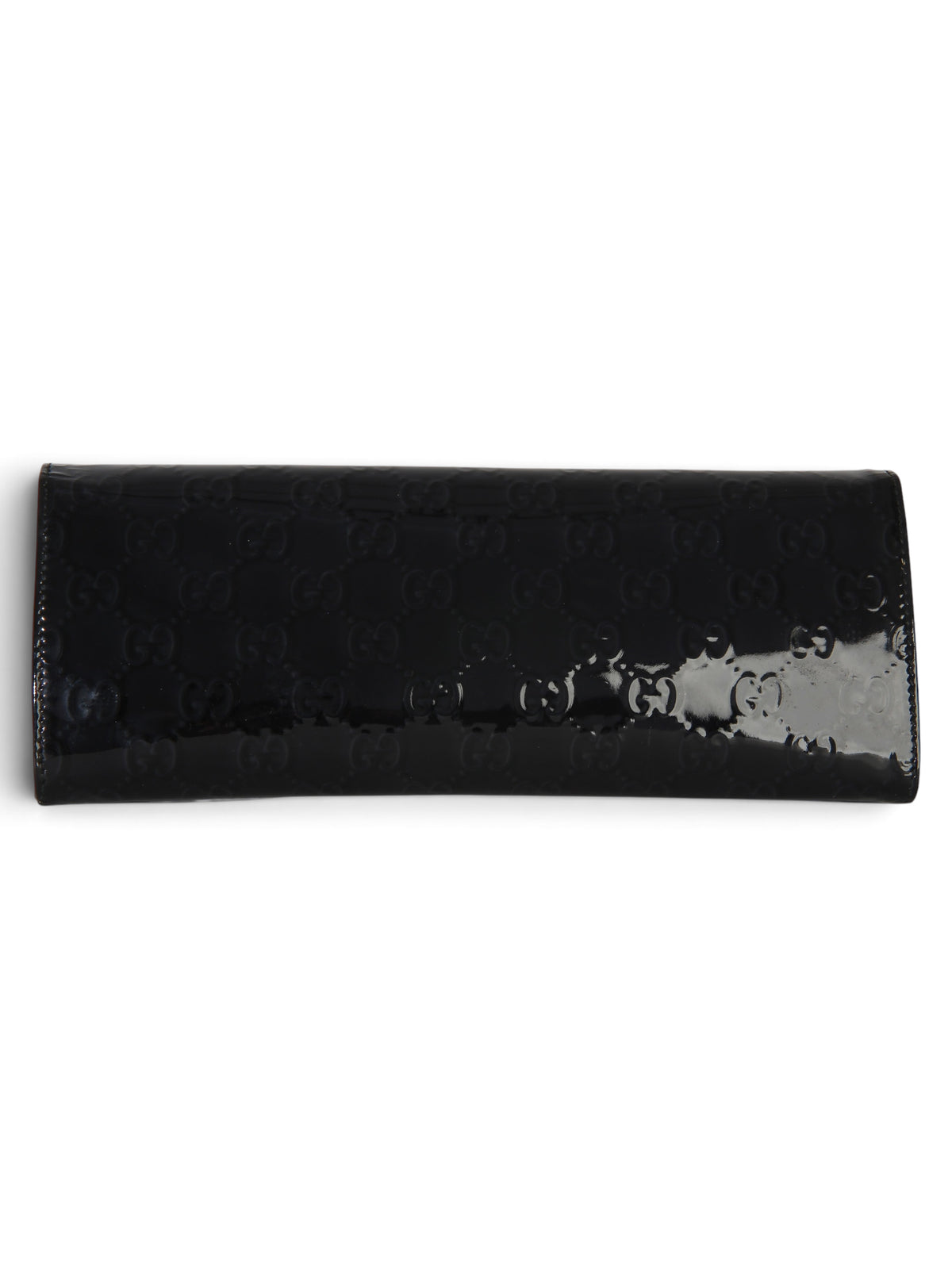 Gucci Black Microguccissima Patent Broadway Clutch