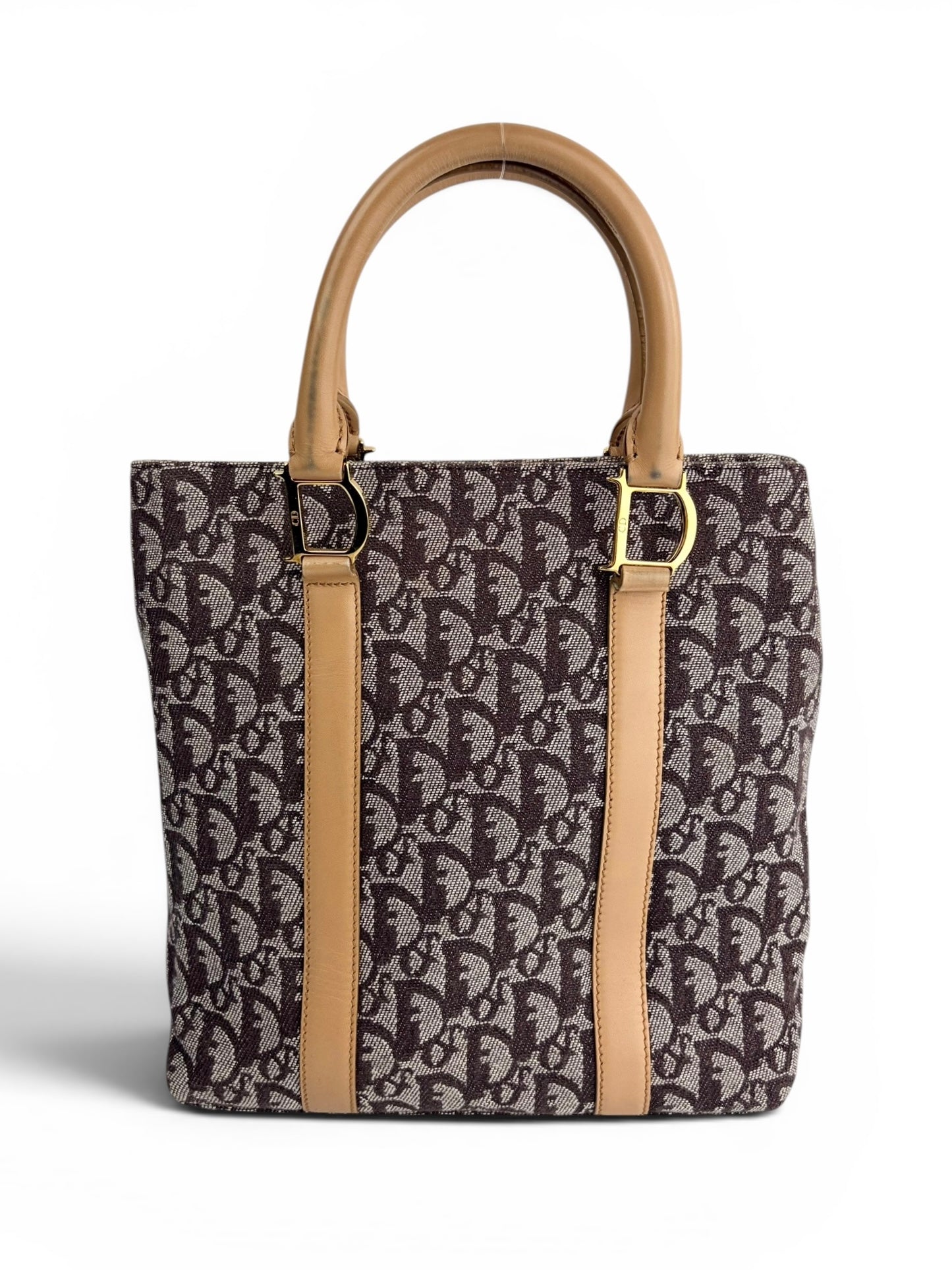 Christian Dior Brown Canvas Trotter Top Handle
