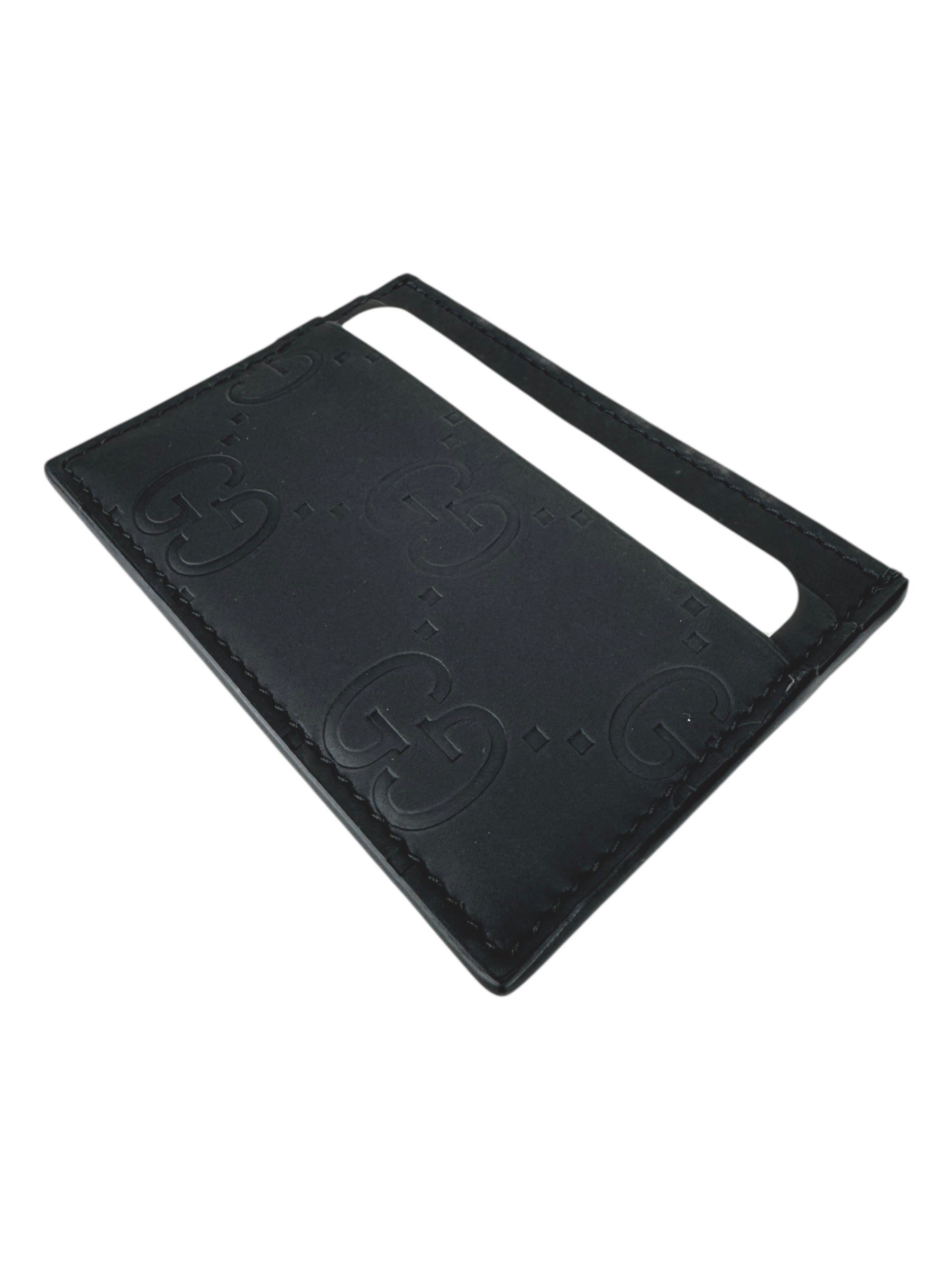Gucci Black GG Rubber Effect Card Case