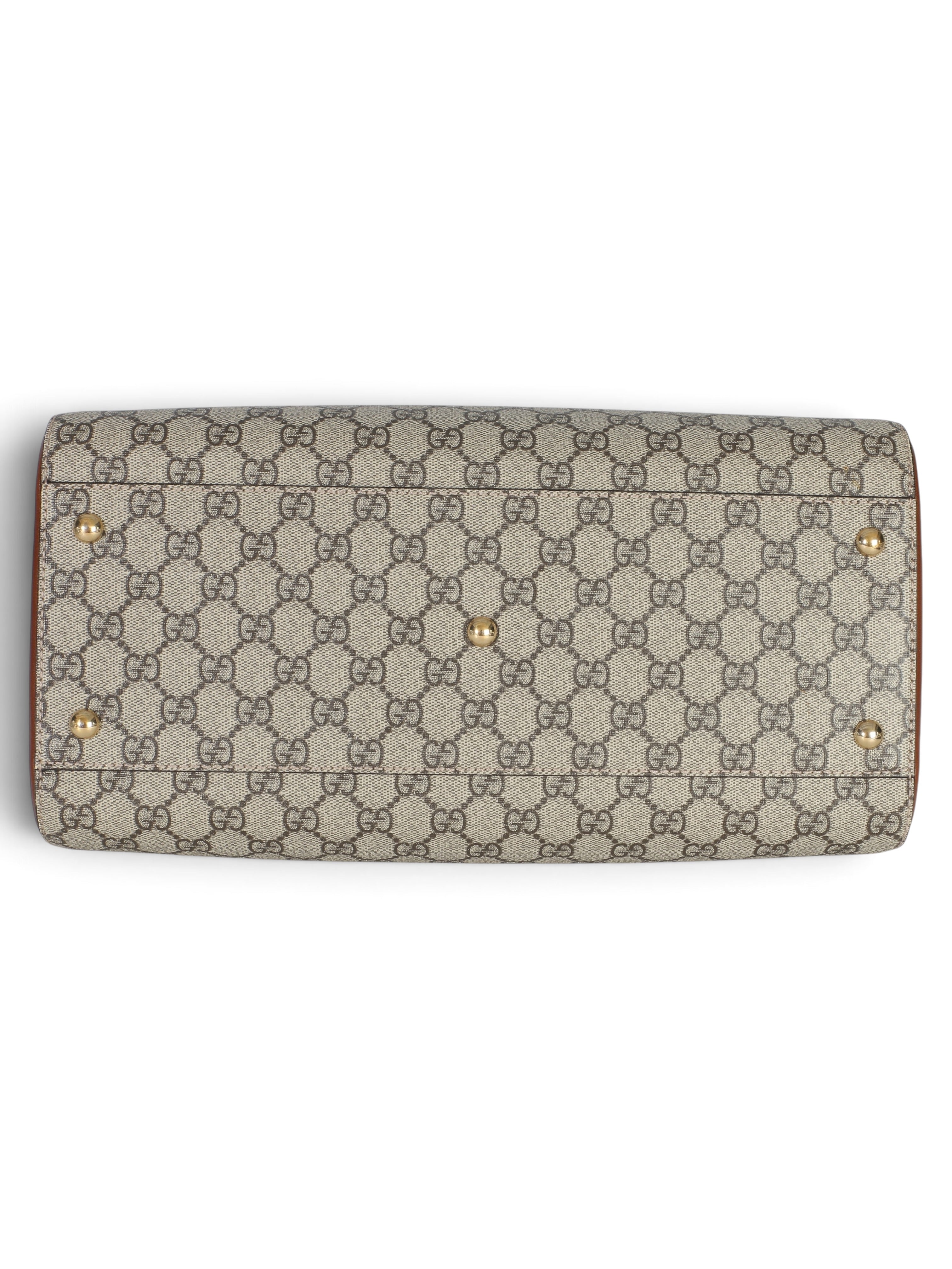 Gucci Supreme Brown Monogram Large Boston Bag