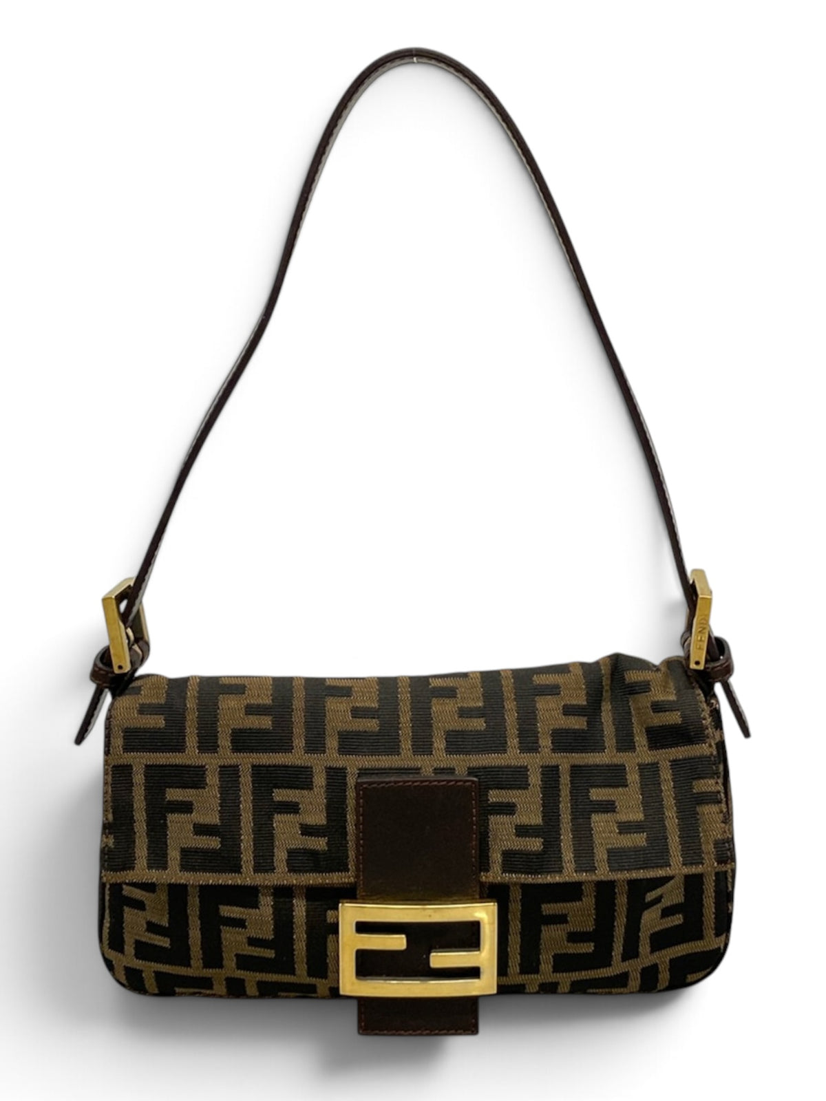 Fendi Vintage Zucca Baguette Gold Hardware