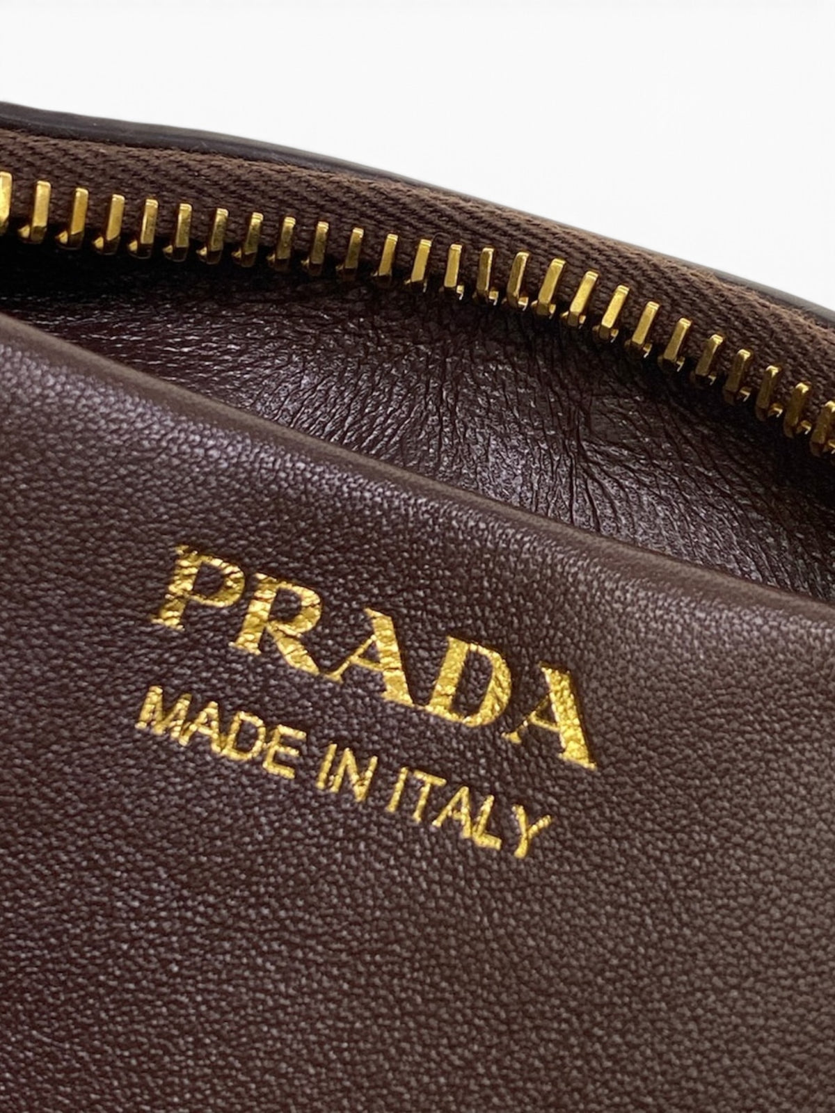 Prada Brown Suede Leather Arque Small Two Way Full Set