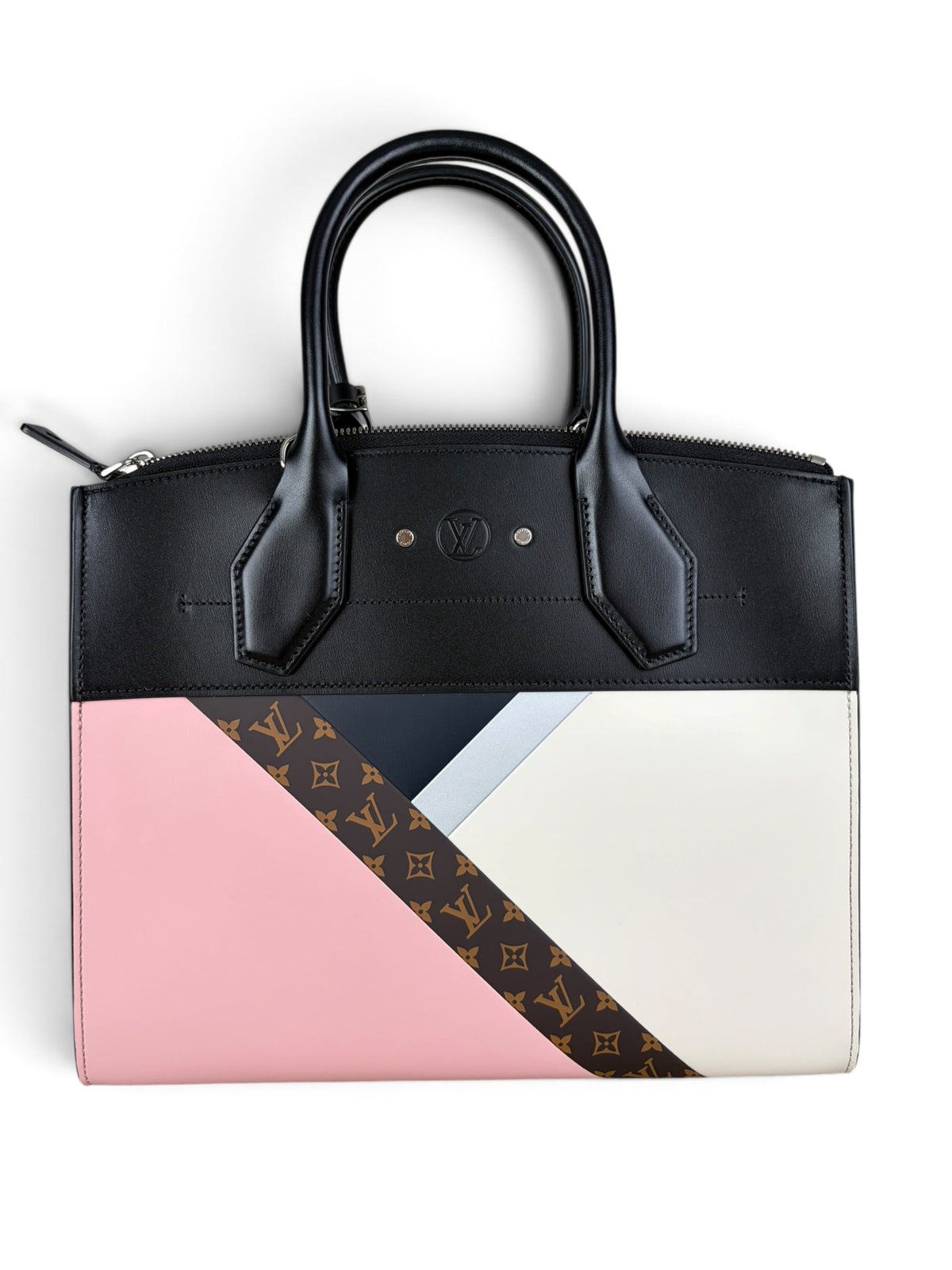 Louis Vuitton Leather & Monogram Tape City Steamer MM