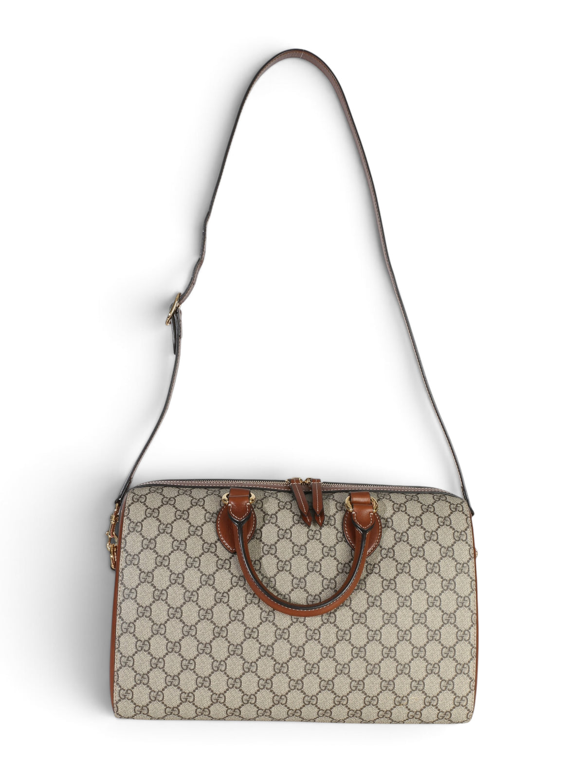 Gucci Supreme Brown Monogram Large Boston Bag
