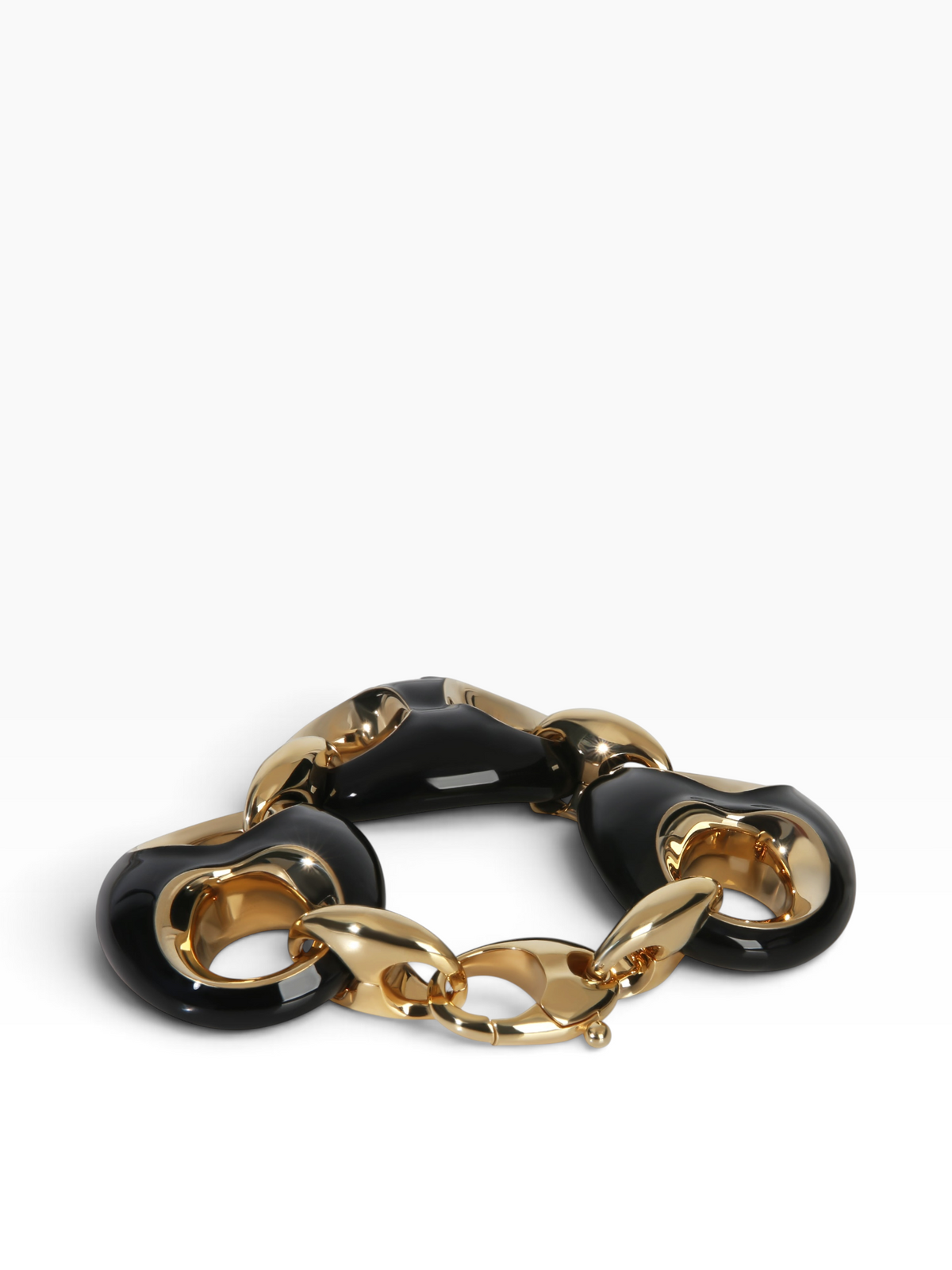 Gucci Gold-Plated & Black Enamel Bracelet