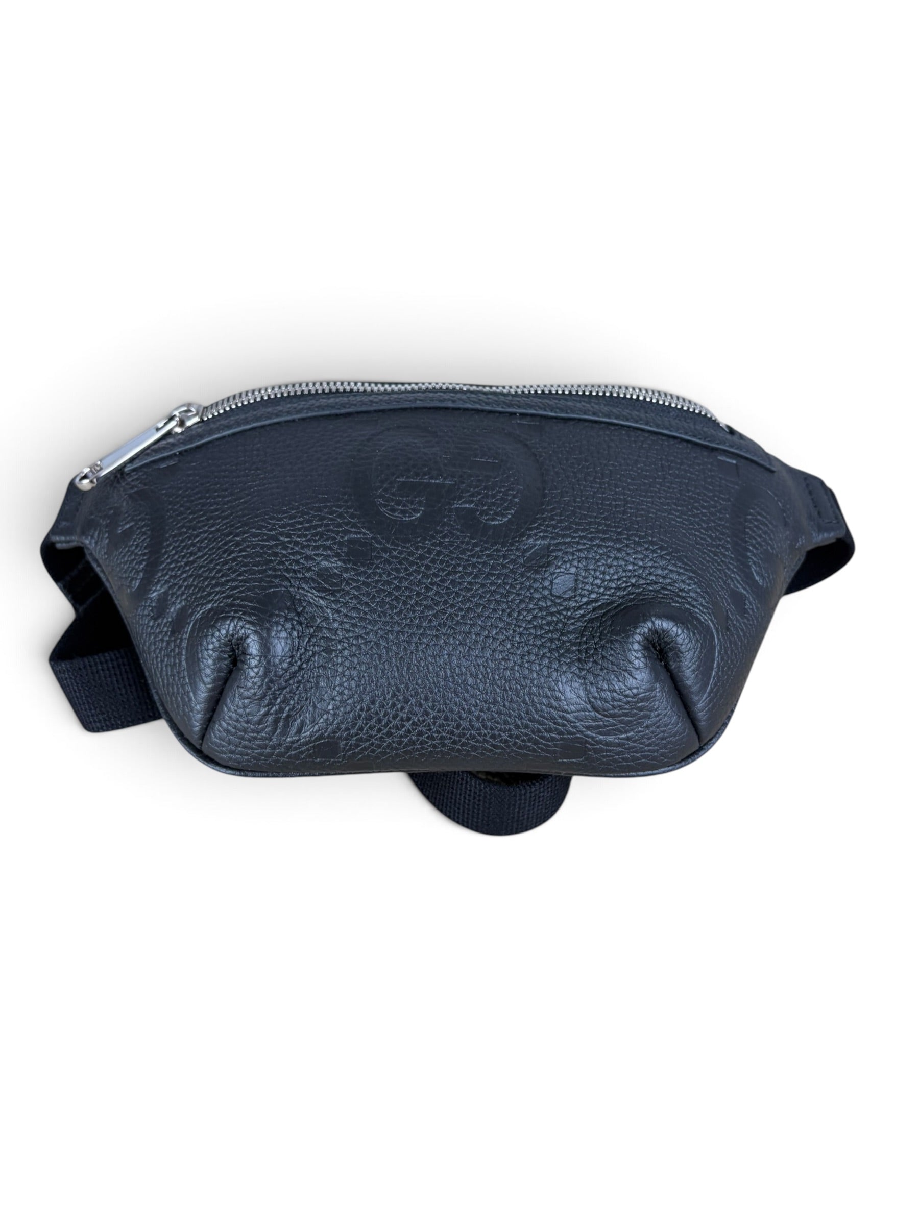 Gucci Black Piuma Jumbo GG Embossed Belt Bag