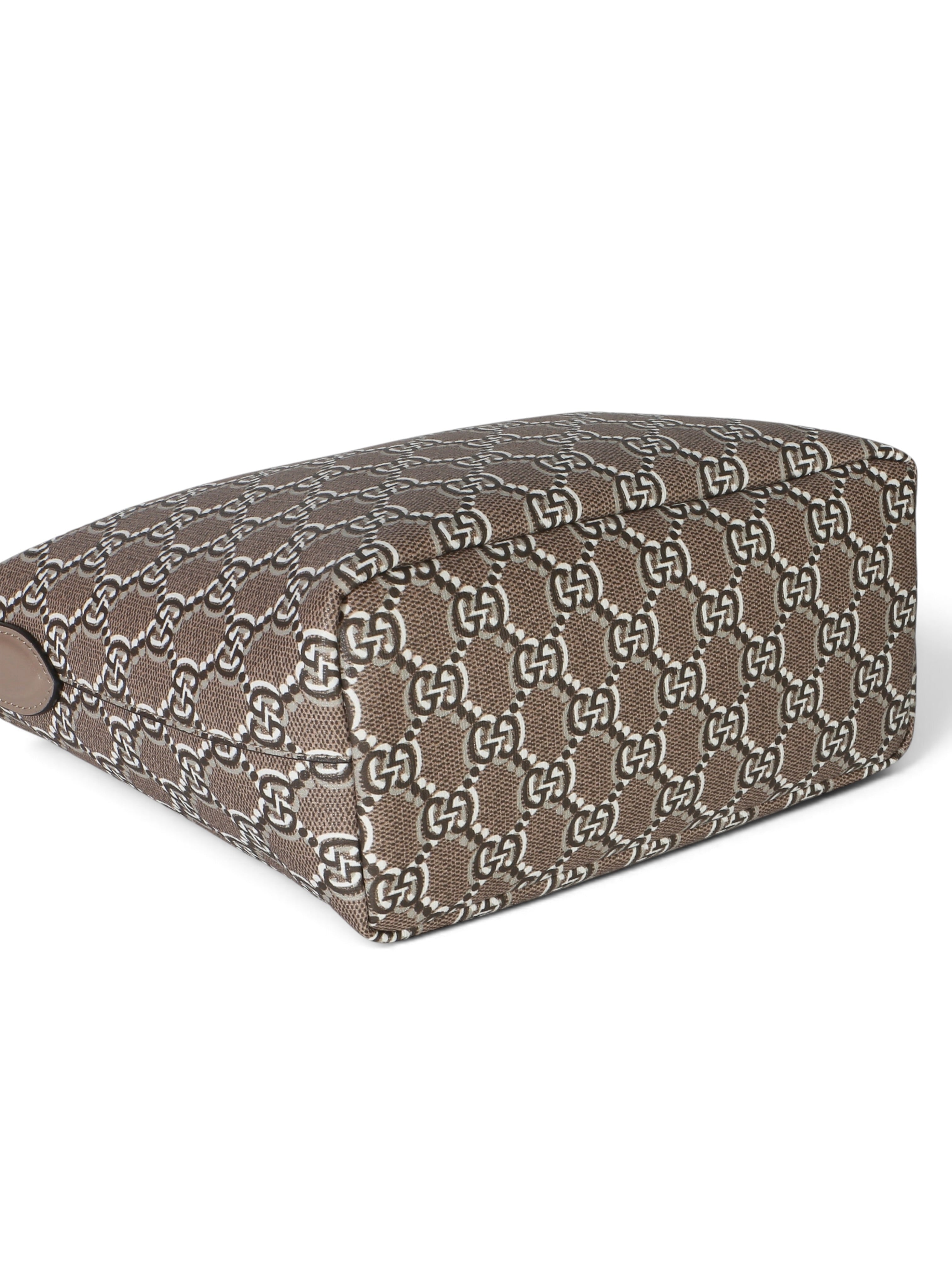Gucci Taupe GG Shadow Monogram Canvas Super Mini Ophidia Hobo