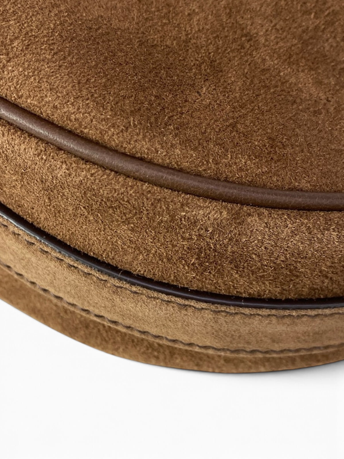 Prada Brown Suede Leather Arque Small Two Way Full Set