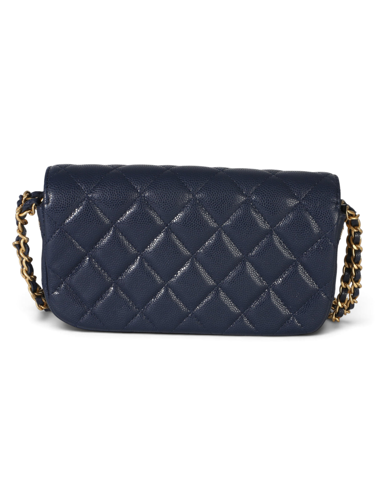 Chanel Navy Caviar Twist Your Buttons Phone Holder