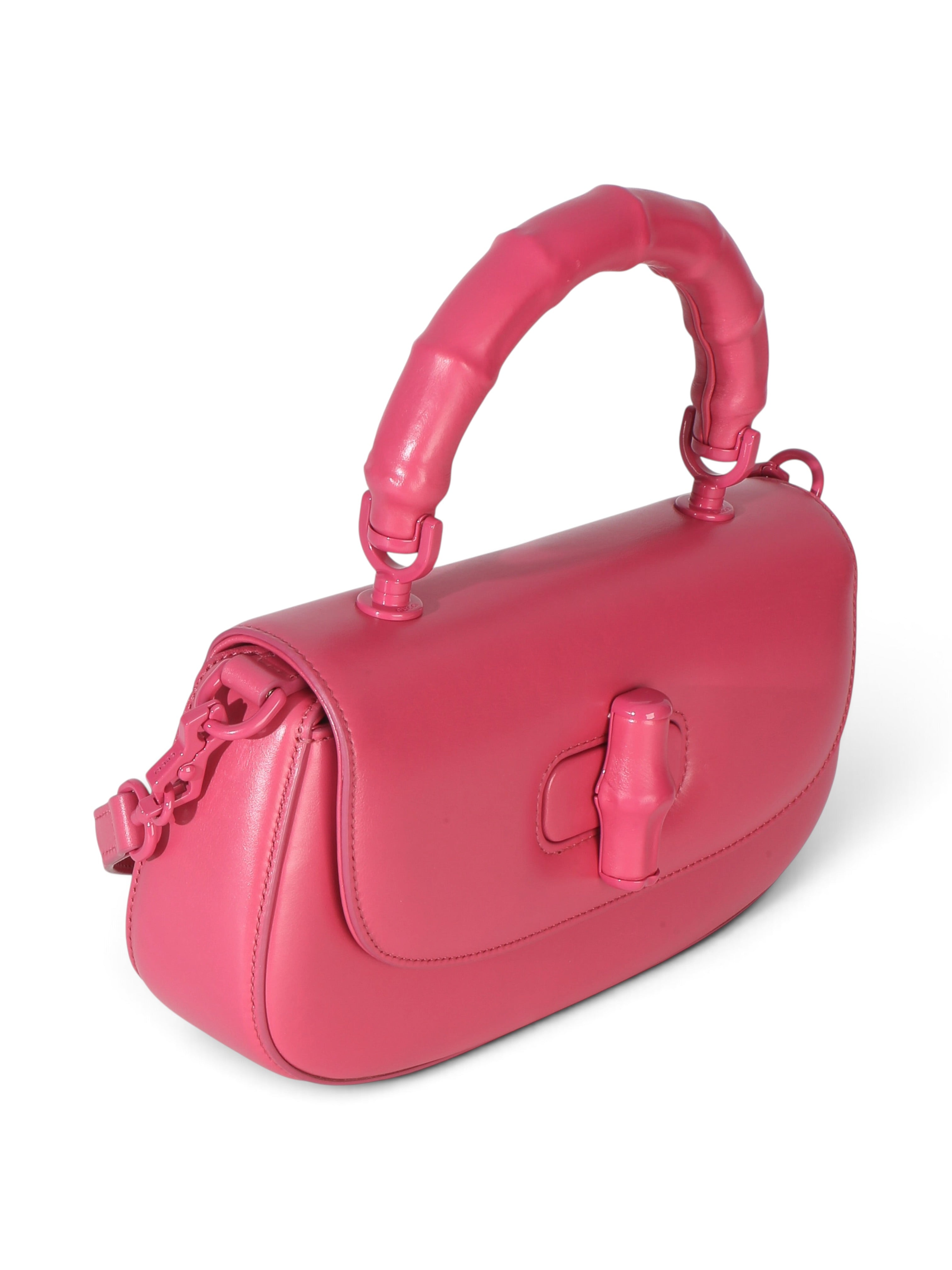 Gucci Pink Calfskin Medium Bamboo Diva Bag