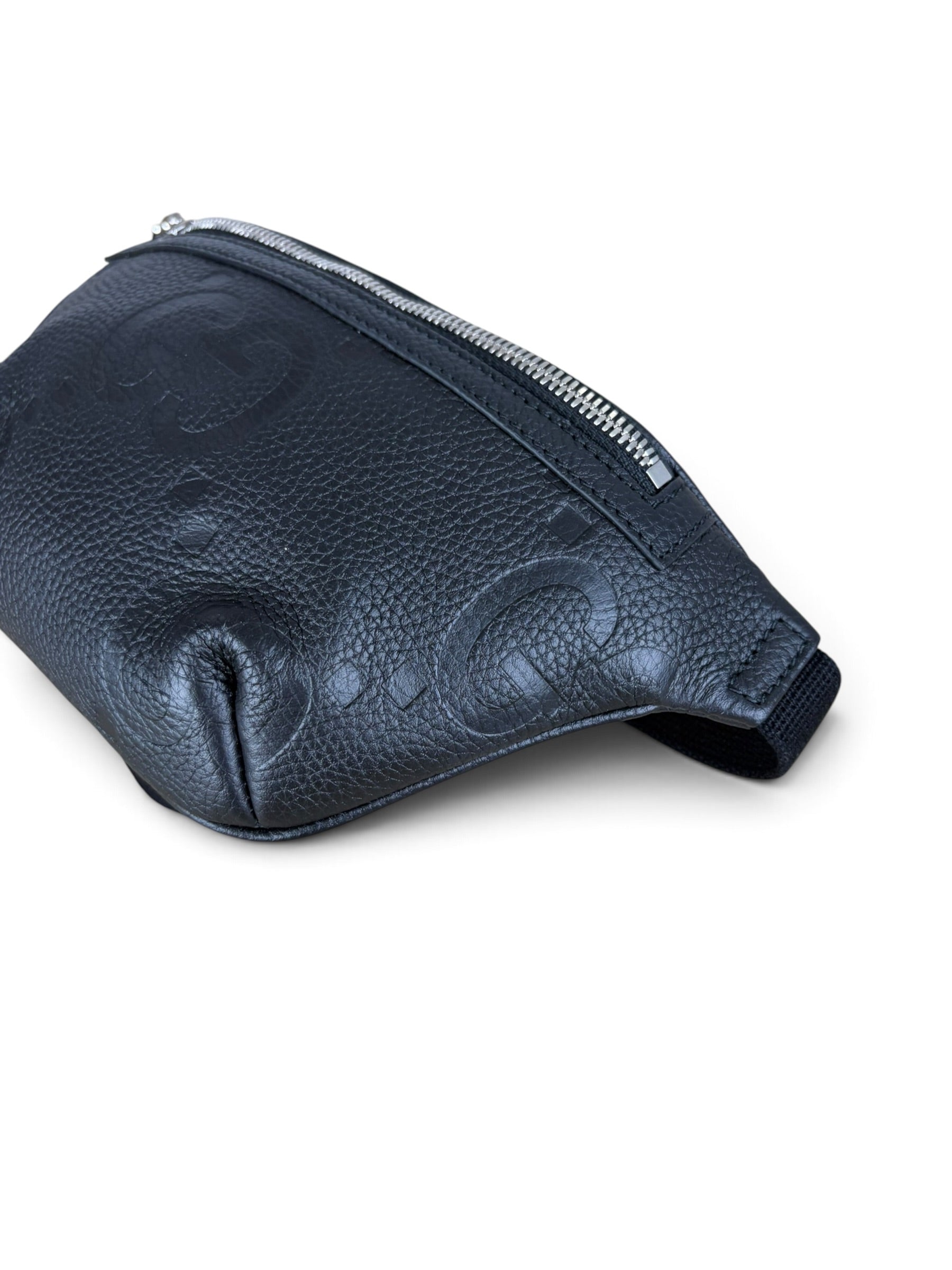 Gucci Black Piuma Jumbo GG Embossed Belt Bag