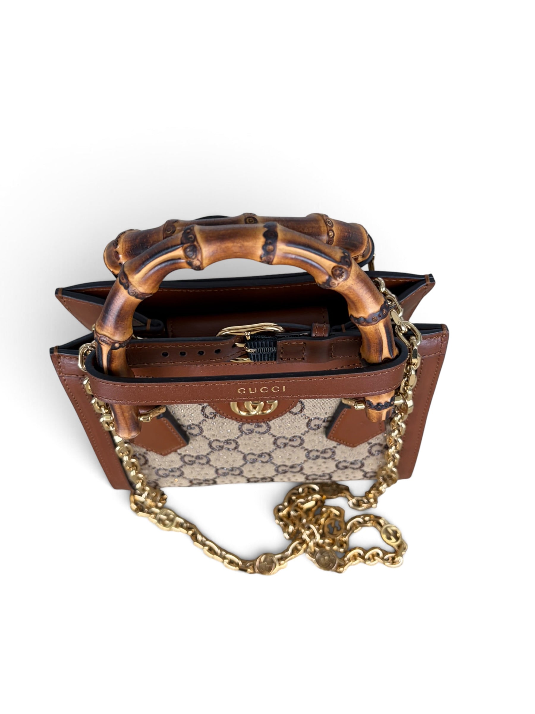 Gucci New Charisma Crystal Monogram Mini Diana Tote